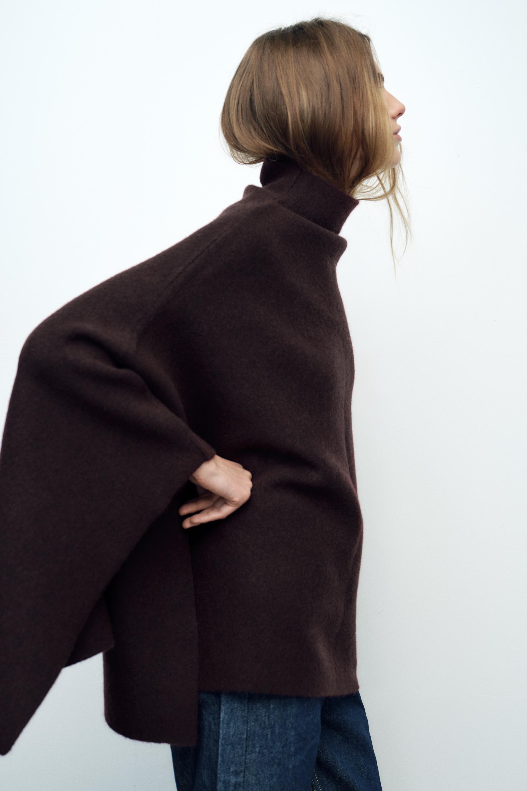 ASYMMETRIC KNIT CAPE Product Image