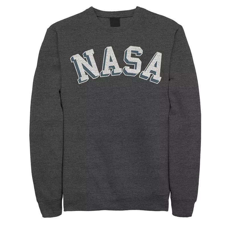 Men's NASA Curved 3D Bold Logo Sweatshirt, Size: XXL, Grey Heather Product Image