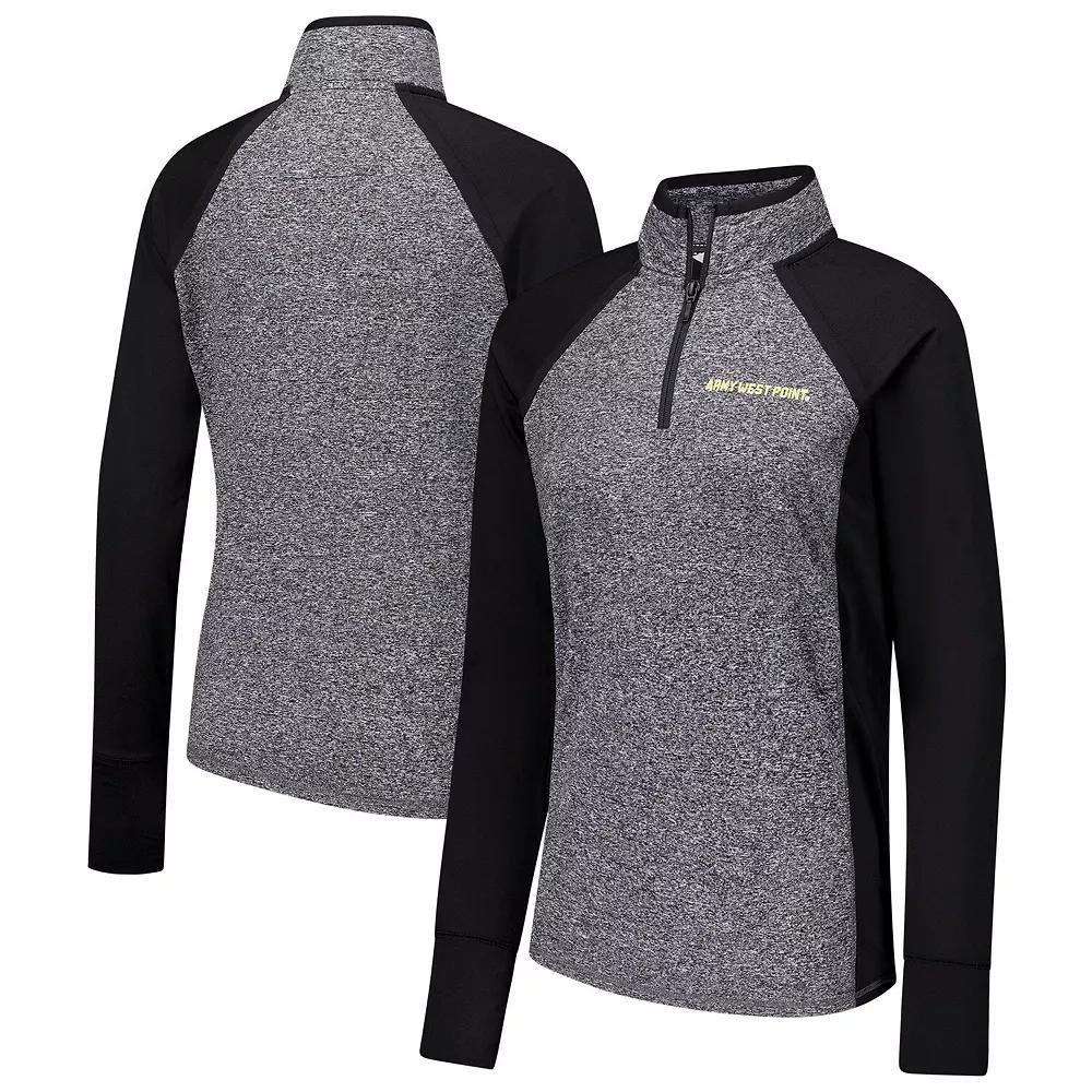 Women's Black/Heather Gray Army Black Knights Finalist Raglan Quarter-Zip Jacket,  Product Image