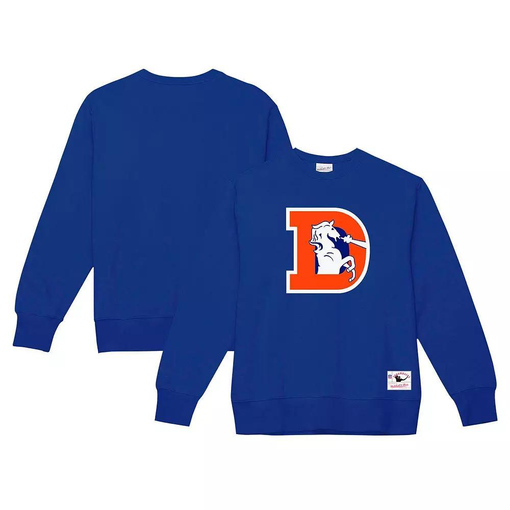 Men's Mitchell & Ness Royal Denver Broncos Basic Fleece Pullover Sweatshirt, Size: XL, Blue Product Image