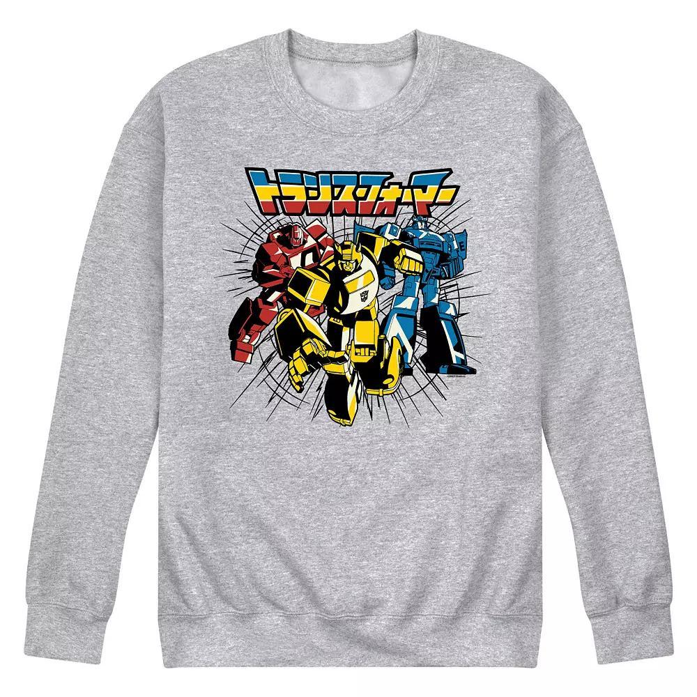 Men's Transformers Noir Group Fleece Sweatshirt, Size: XL, Grey Gray Product Image