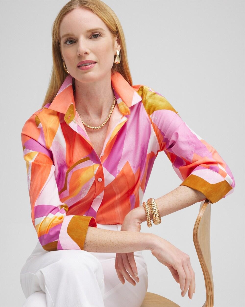 No Iron™ Stretch Abstract Mix Shirt Product Image