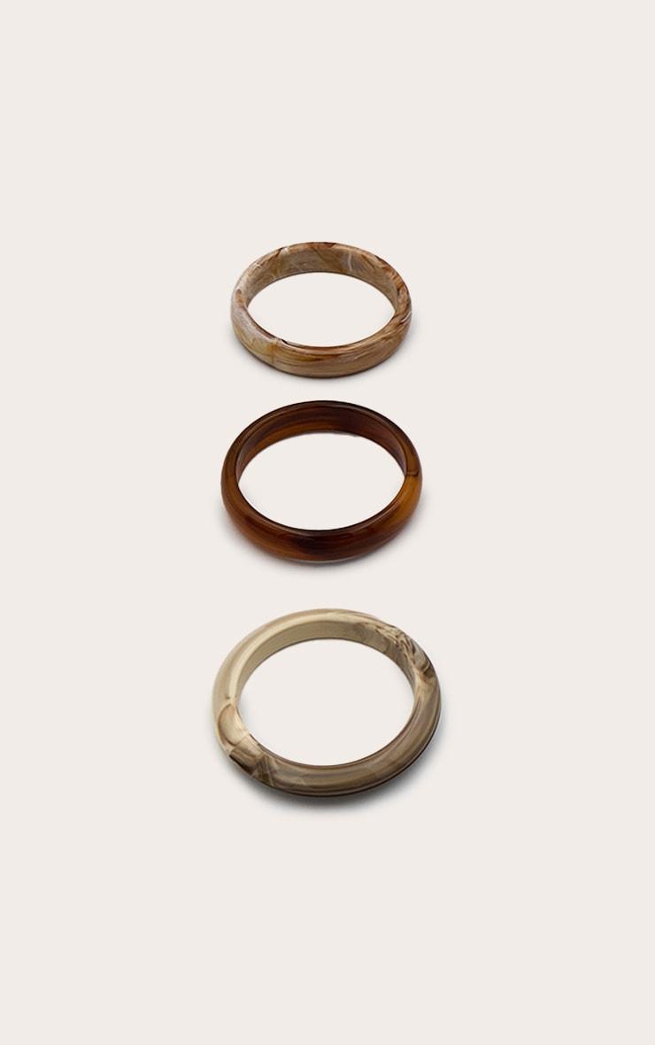 Brown Marble Tonal Resin Slim Bangles Product Image