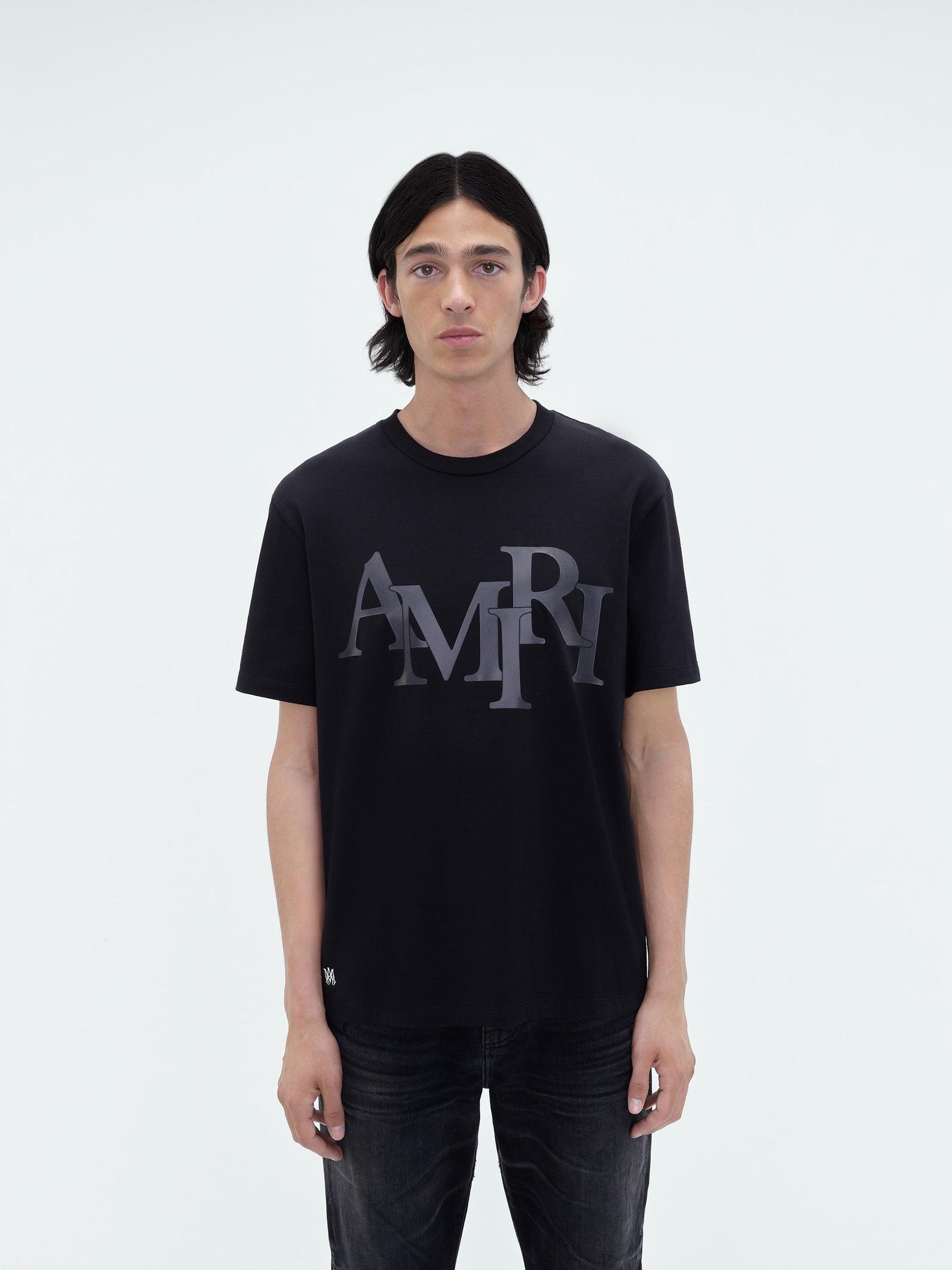 AMIRI STAGGERED LOGO TEE - Black Product Image