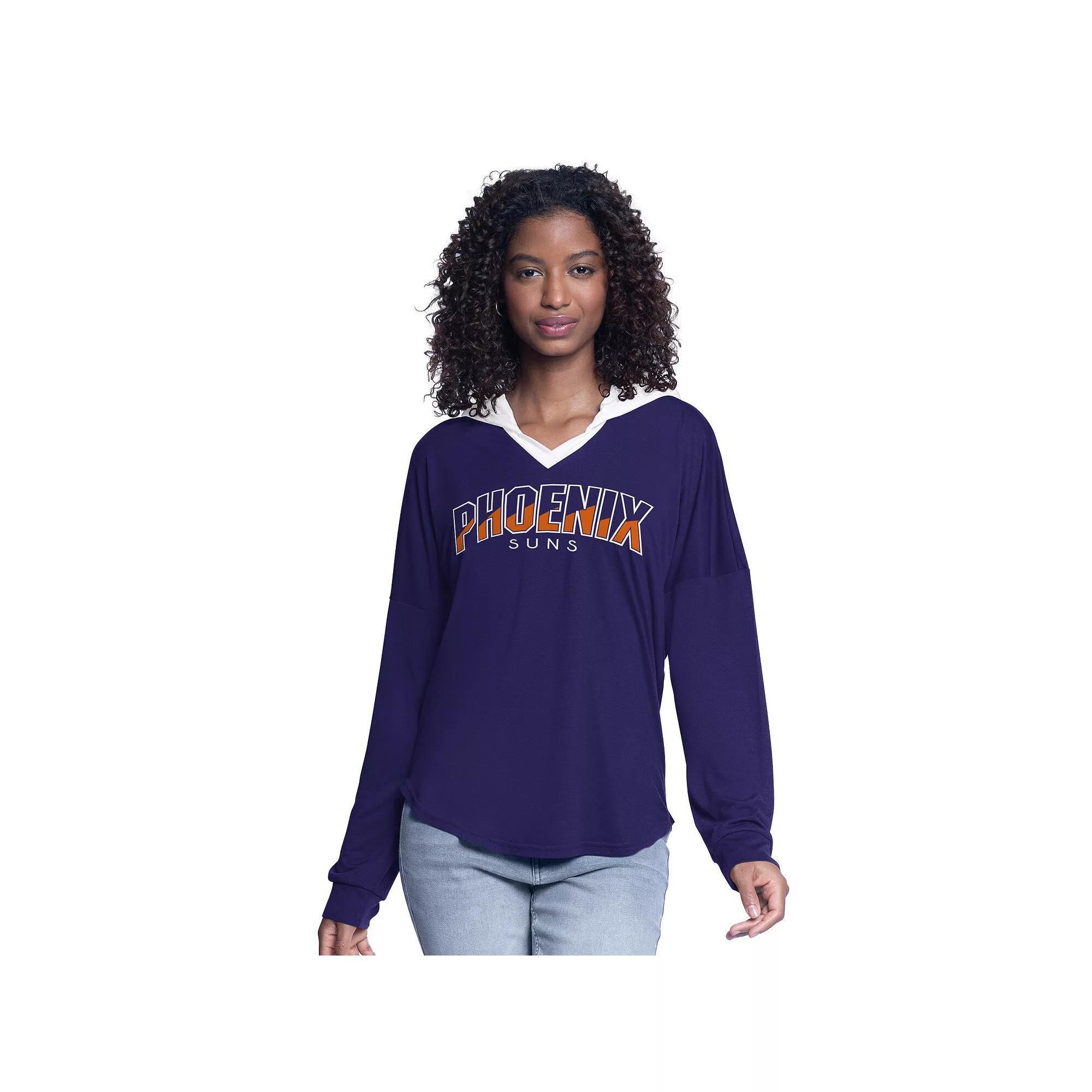 Women's G-III 4Her by Carl Banks Purple Phoenix Suns Bench Player Oversized Long Sleeve Hooded Top, Size: Small, Phx Purple Product Image