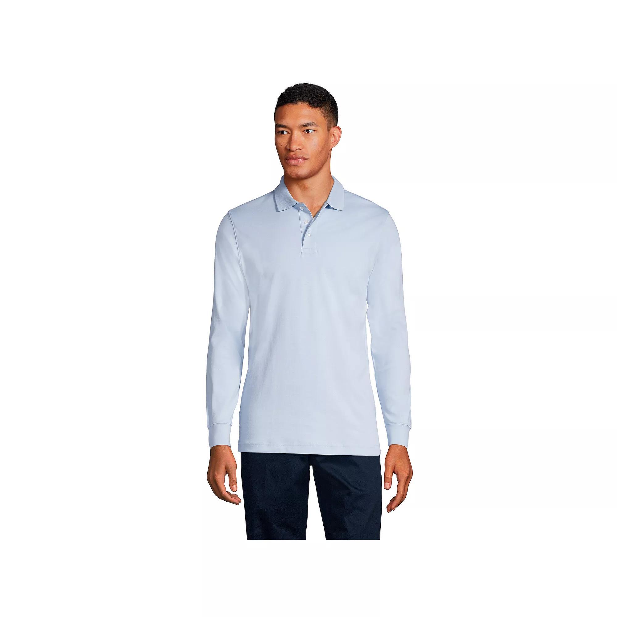 Big & Tall Lands' End Long Sleeve Interlock Polo, Men's,  Product Image