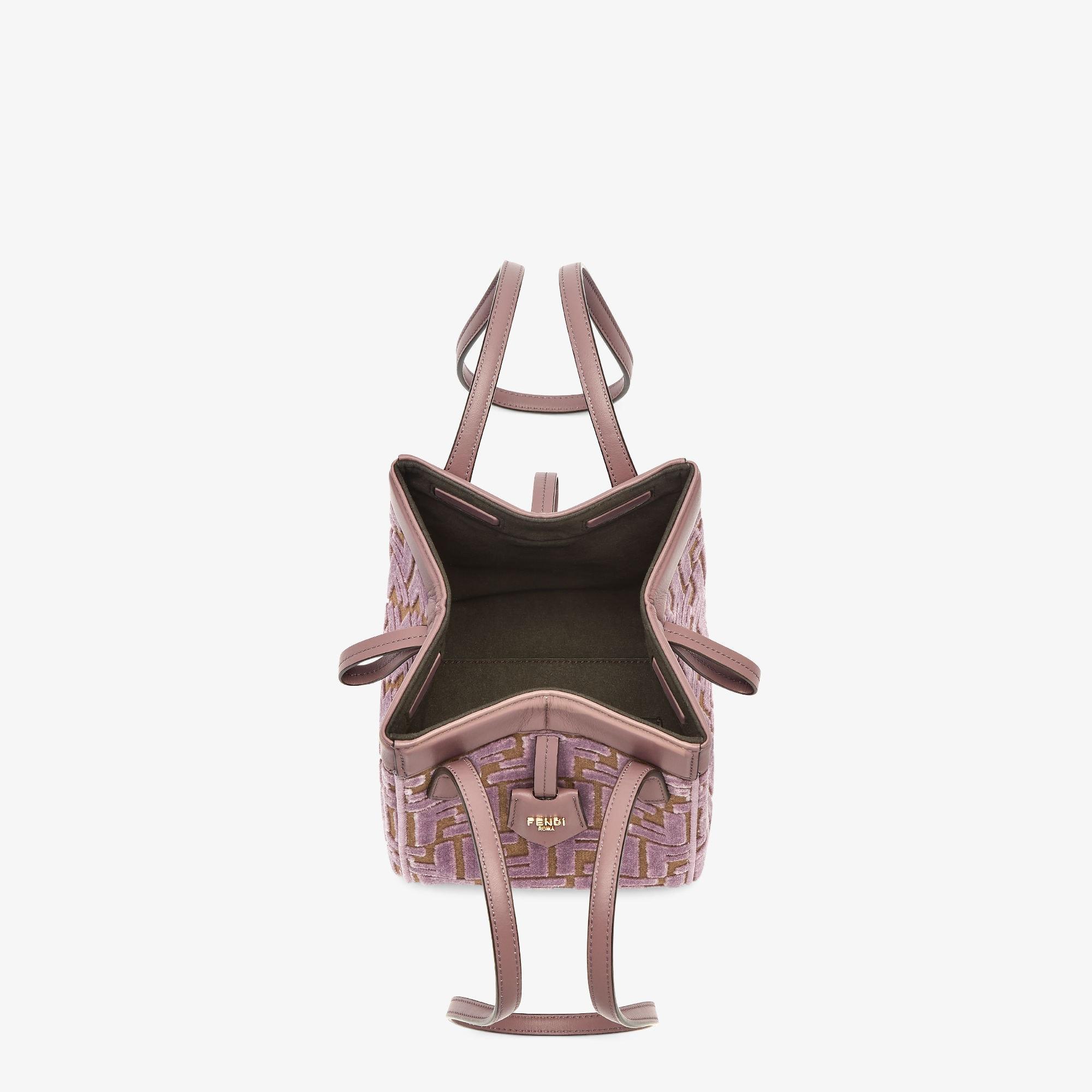 Fendi Origami MiniTransformable mauve pink FF jacquard velvet mini-bag Product Image