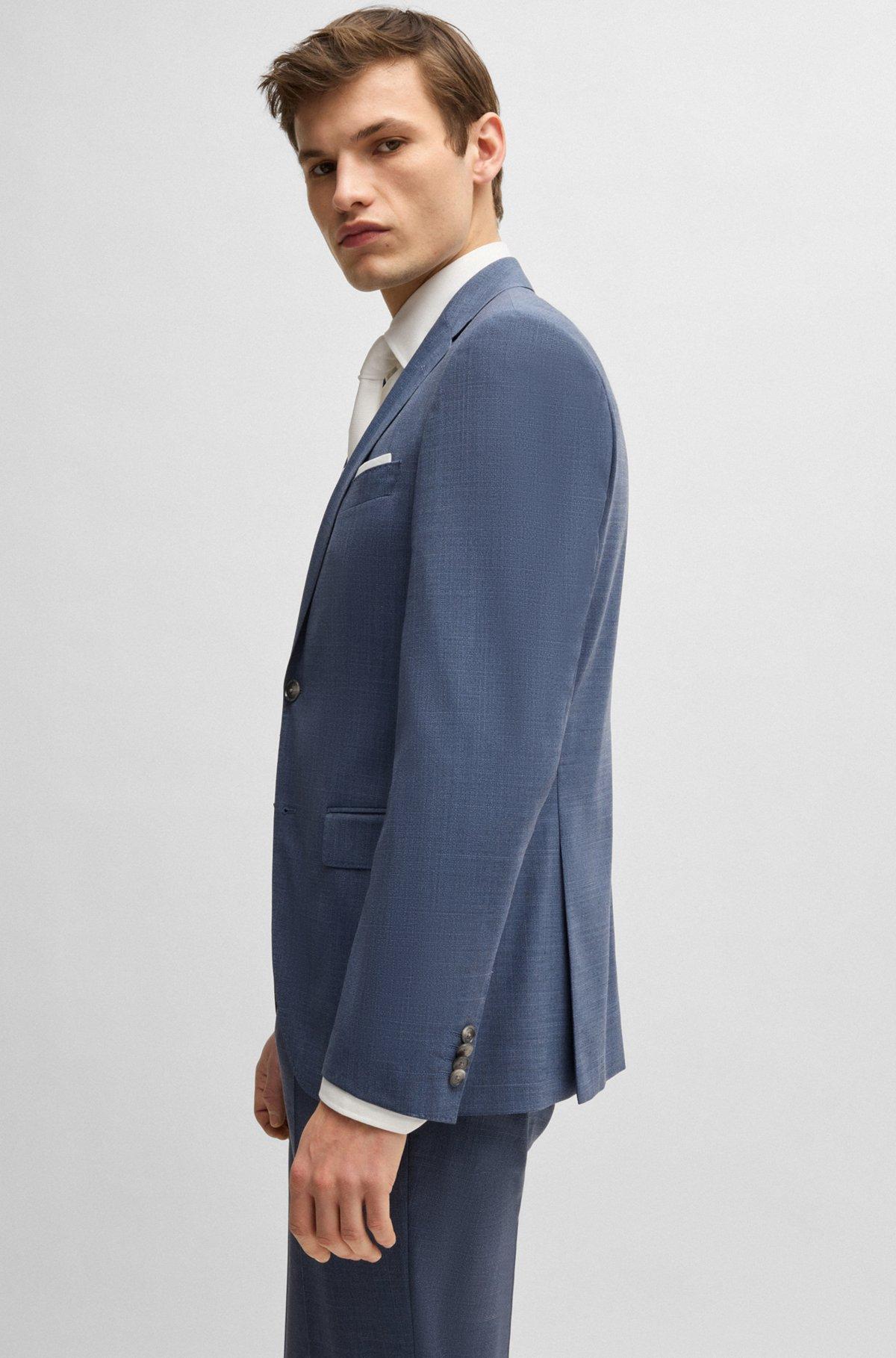 Regular-fit suit in patterned stretch cloth Product Image