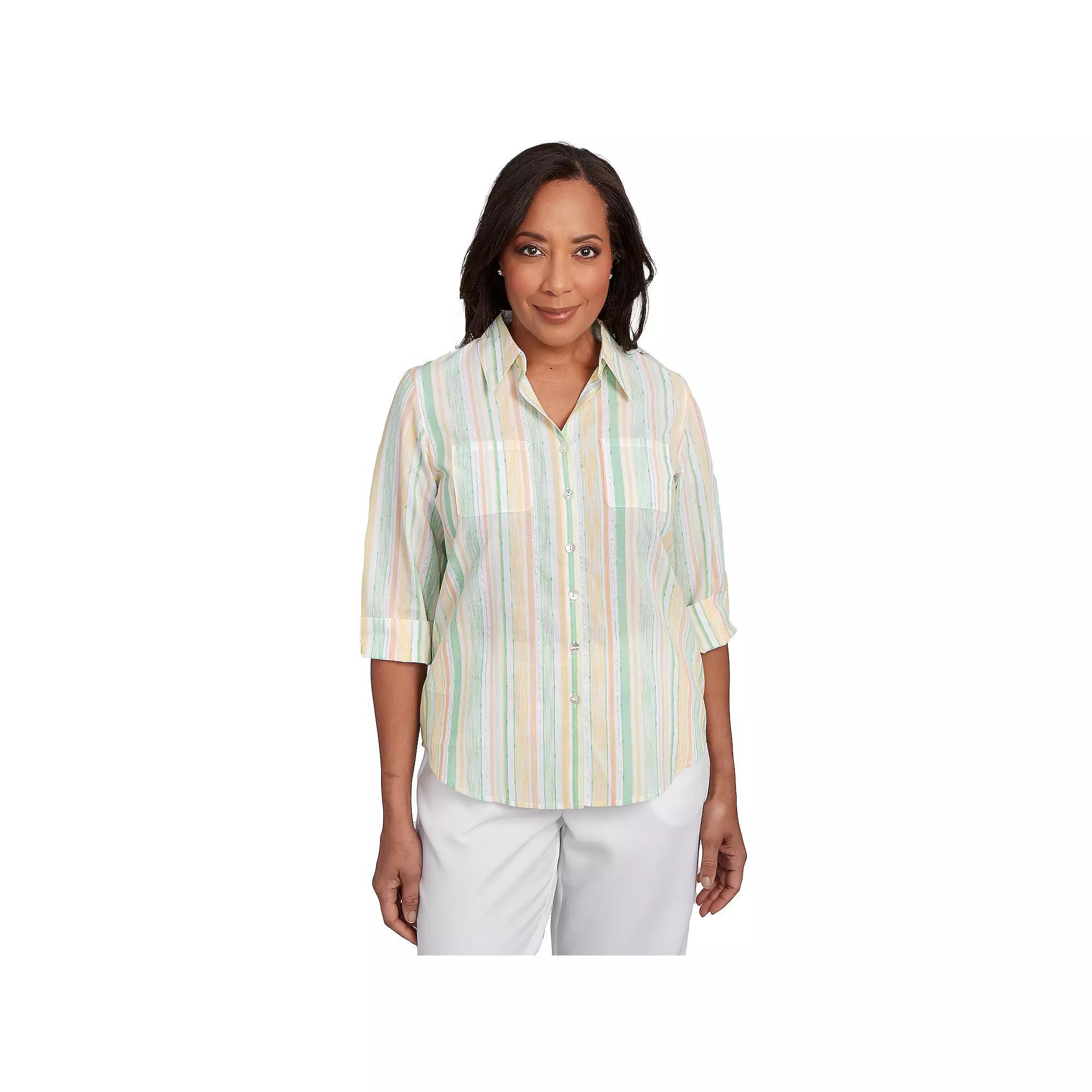 Women's Alfred Dunner Woven Button-Down Top,  Product Image