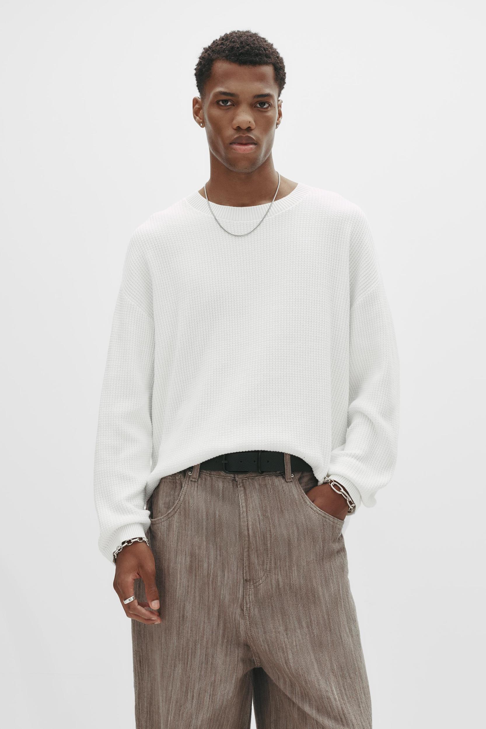 Waffle knit sweater Product Image