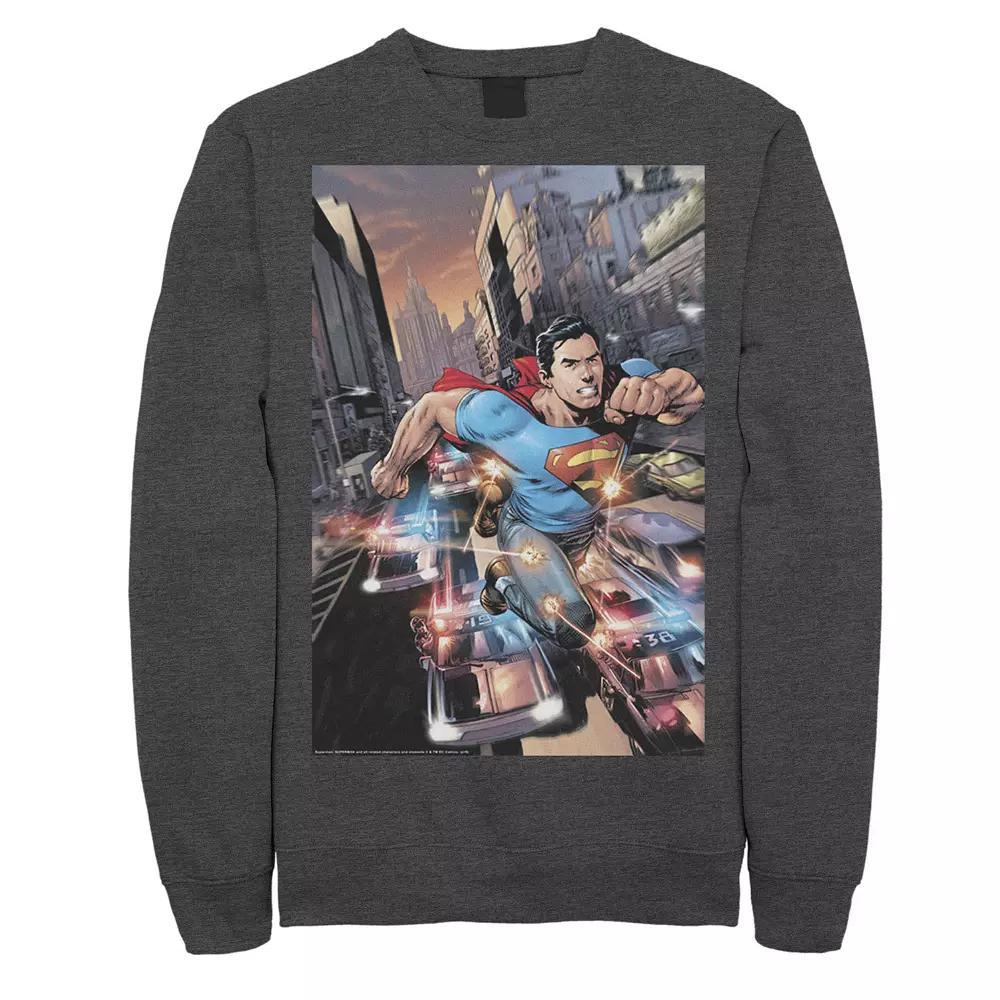 Men's DC Comics Superman Flashing Lights Poster Sweatshirt,  Product Image