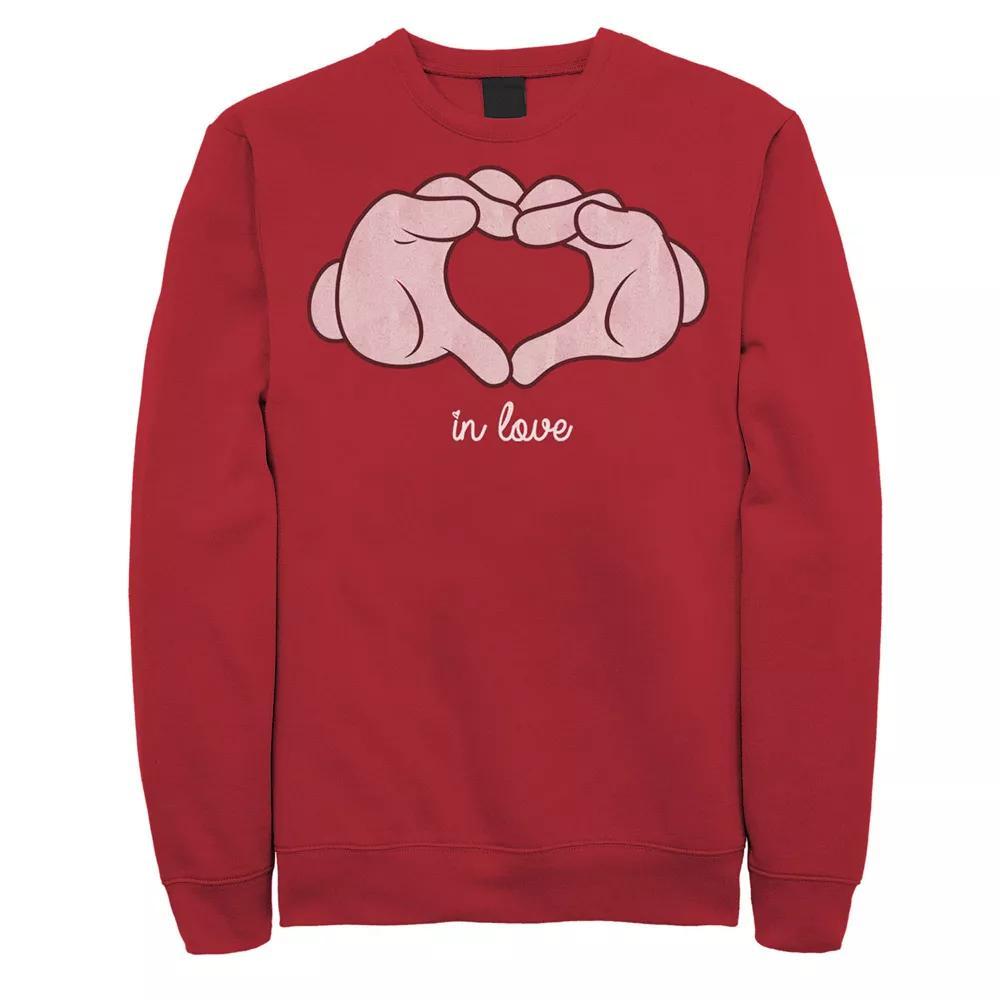 Disneys Mickey Mouse Mens Heart Hands In Love Sweatshirt Product Image