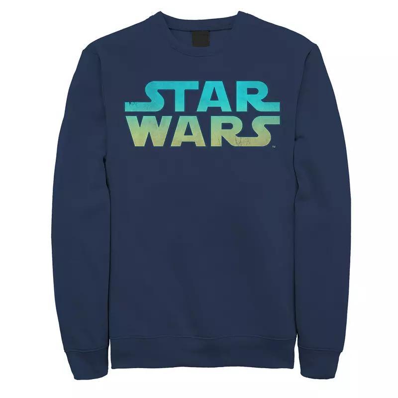 Mens Star Wars Neon Logo Sweatshirt Blue Product Image