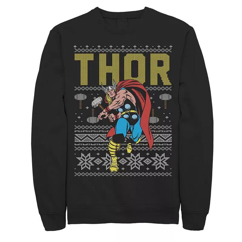 Mens Marvel Thor Ugly Christmas Sweater Fleece Product Image