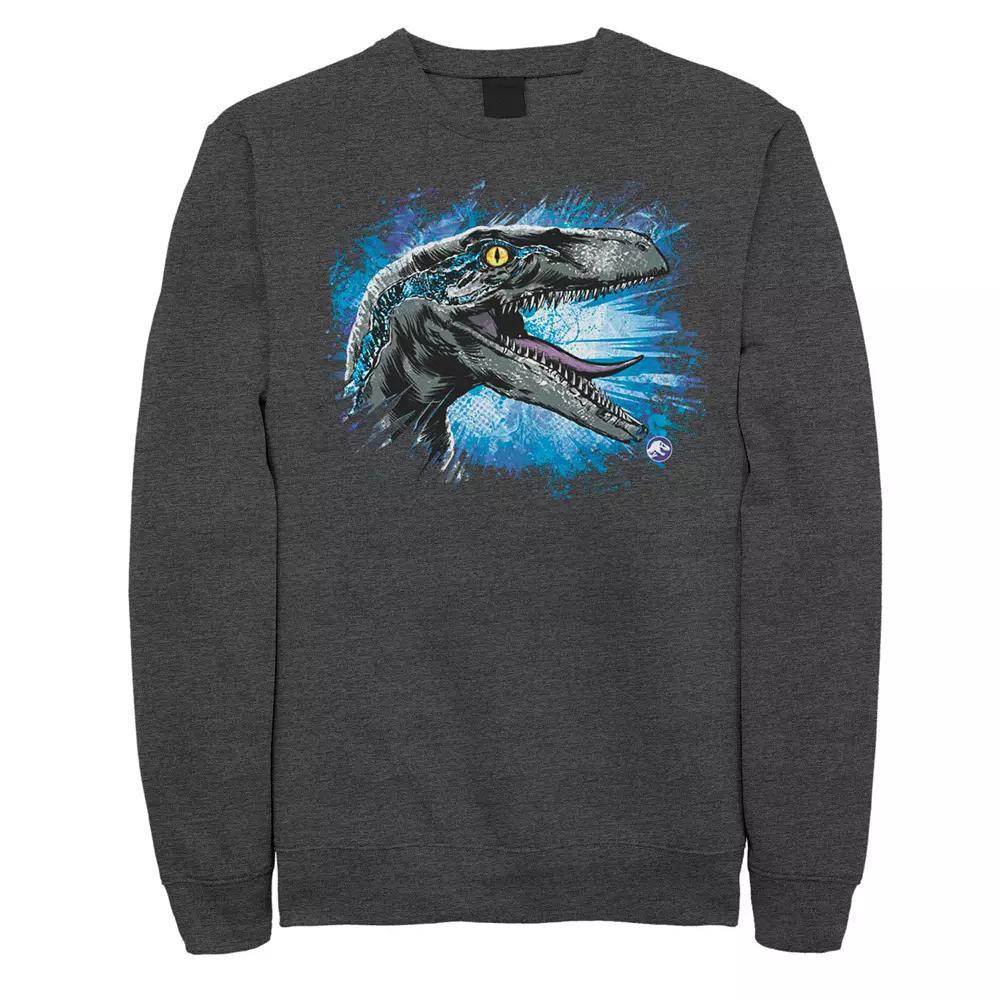 Men's Jurassic World Blue Raptor Splatter Sweatshirt,  Product Image