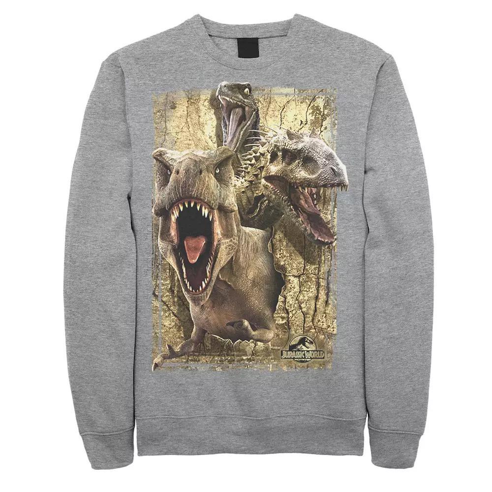 Men's Jurassic World T-Rex Indominus Rex & Raptor Fleece Pullover,  Product Image