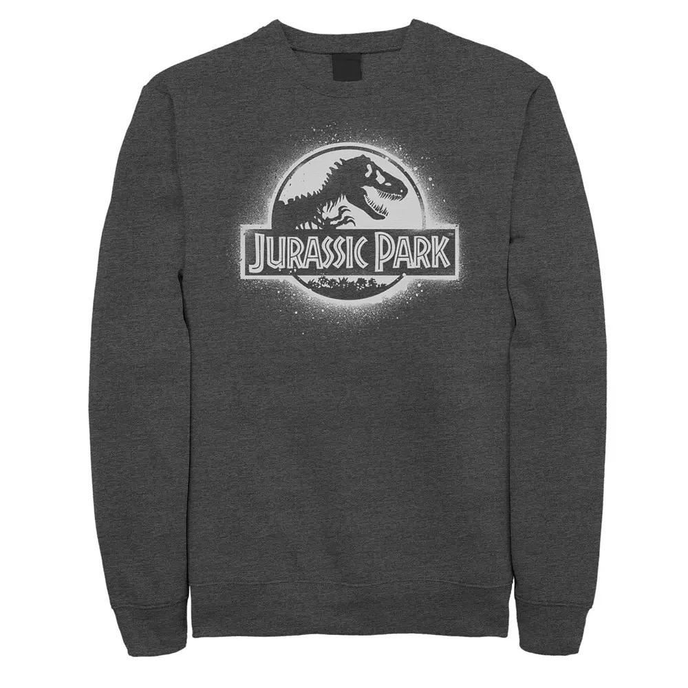 Men's Jurassic Park All White Spray Paint Stencil Movie Logo Sweashirt,  Product Image