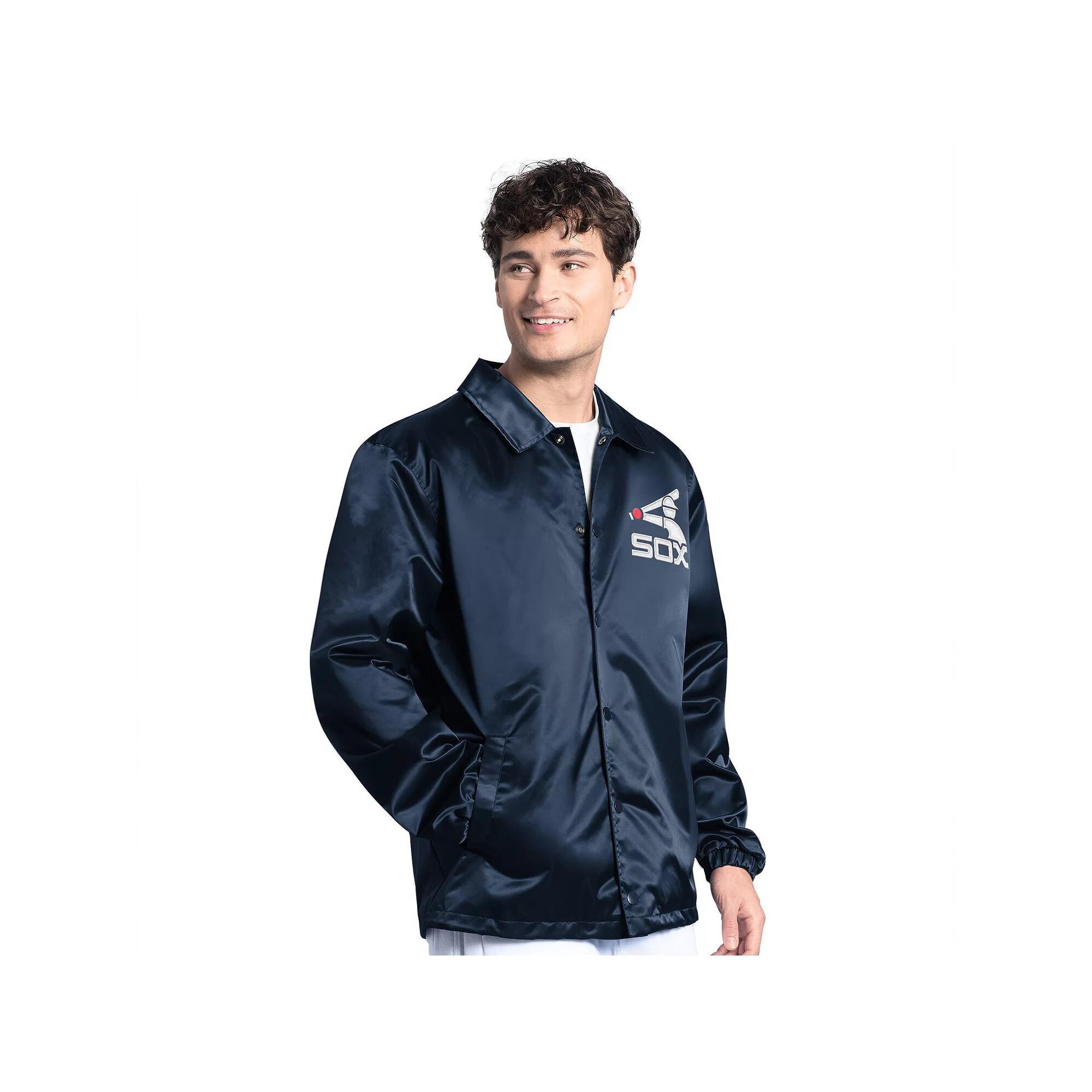 Men's Starter Red St. Louis Cardinals Cooperstown Collection Point Man Full-Snap Coaches Jacket,  Product Image