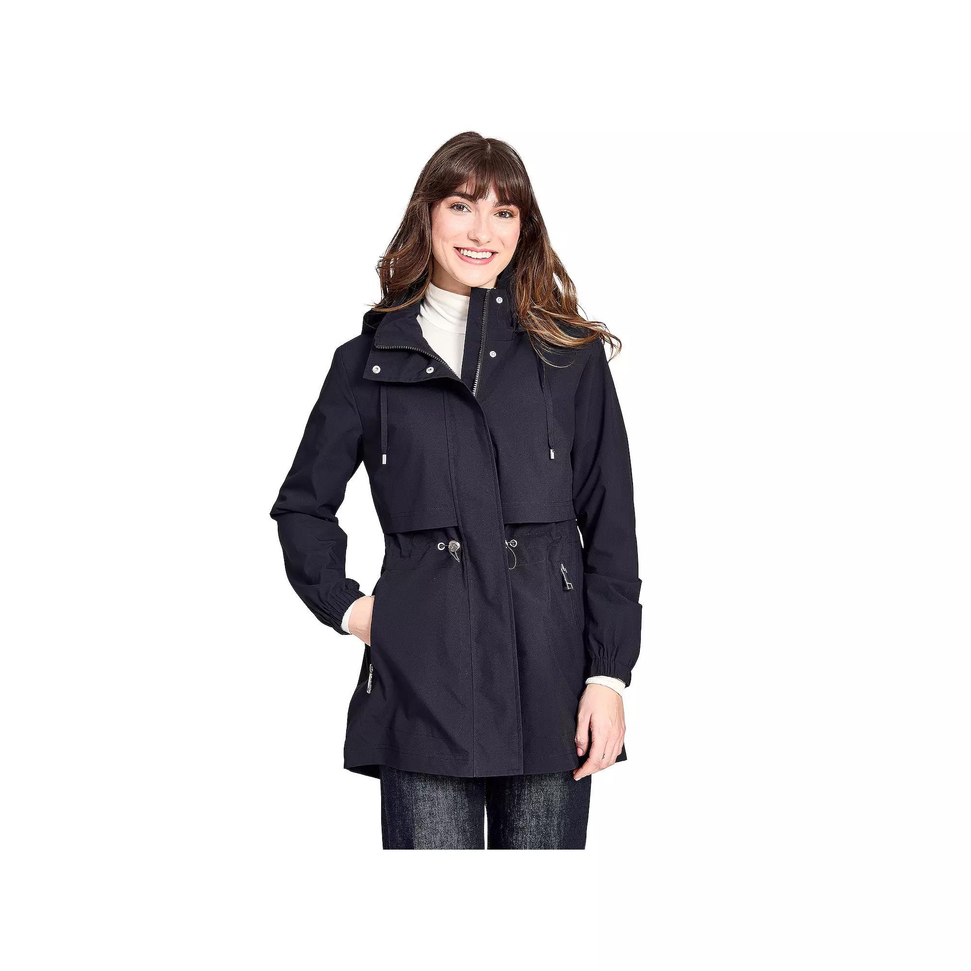 Women's Nine West Removable Hood Fashion Anorak Jacket, Size: Small, Black Product Image