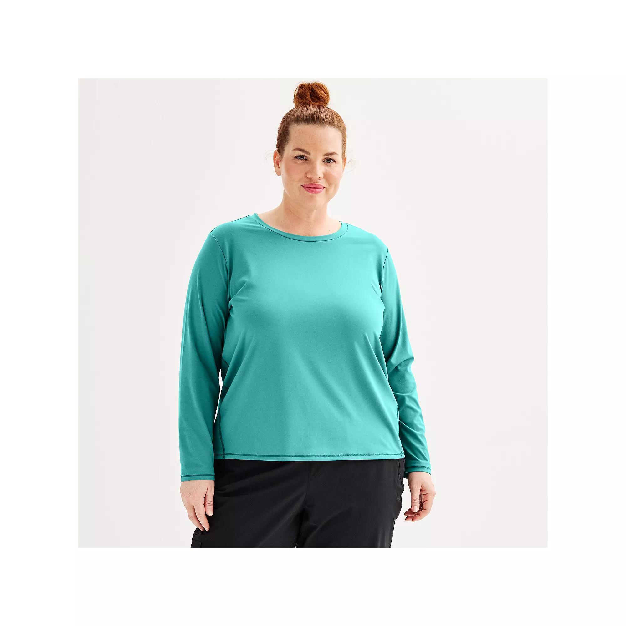 Plus Size Tek Gear® Essential Soft Long Sleeve Tee, Women's, Size: 1XL, Solomon Product Image
