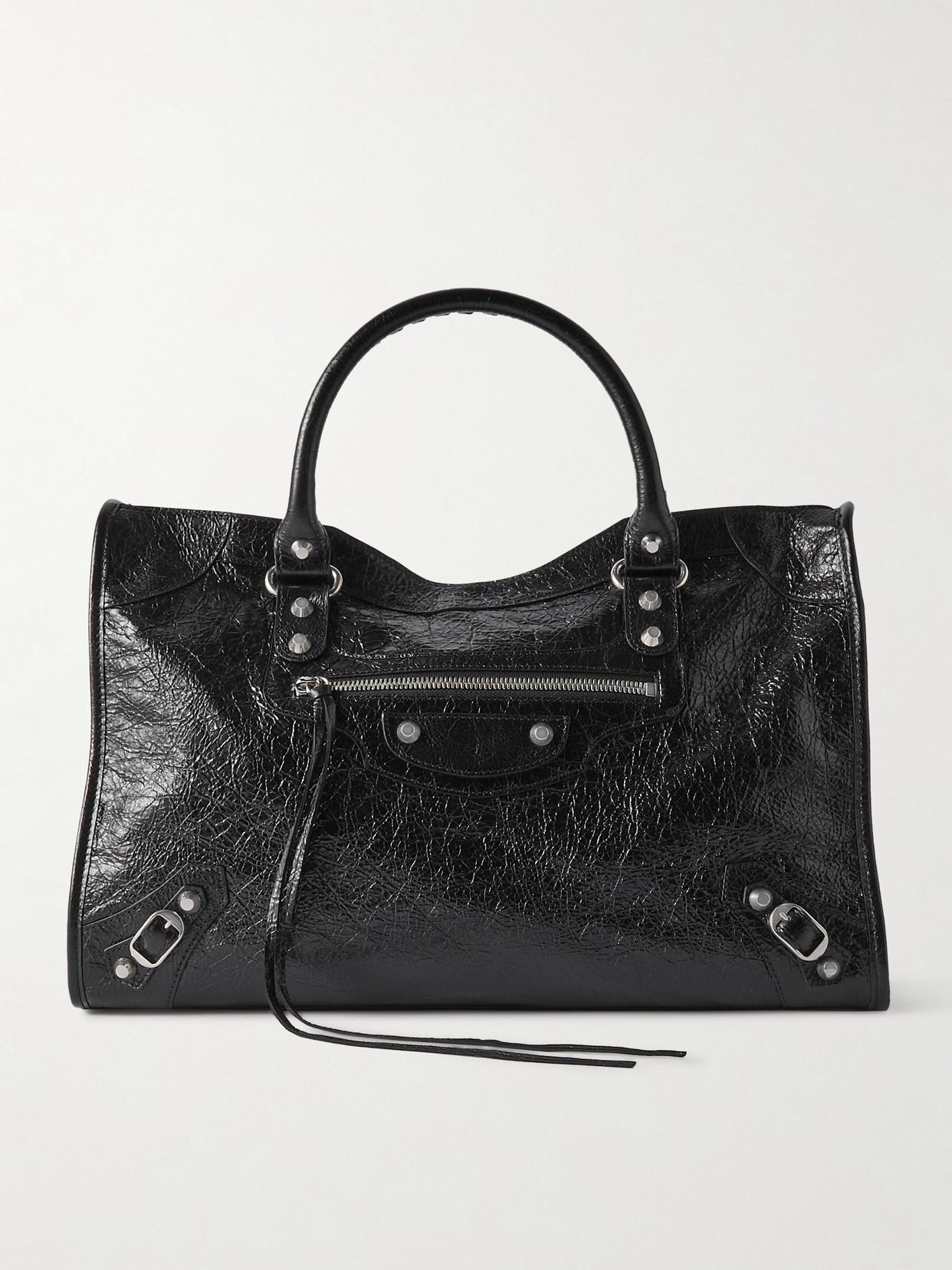 Le City Medium Textured-leather Tote In Black Product Image