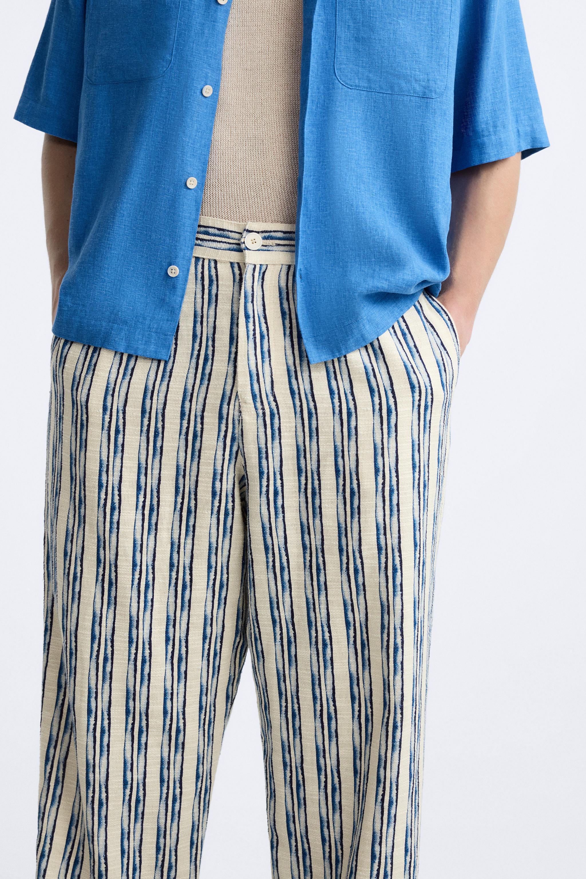 STRIPED JACQUARD PANTS Product Image