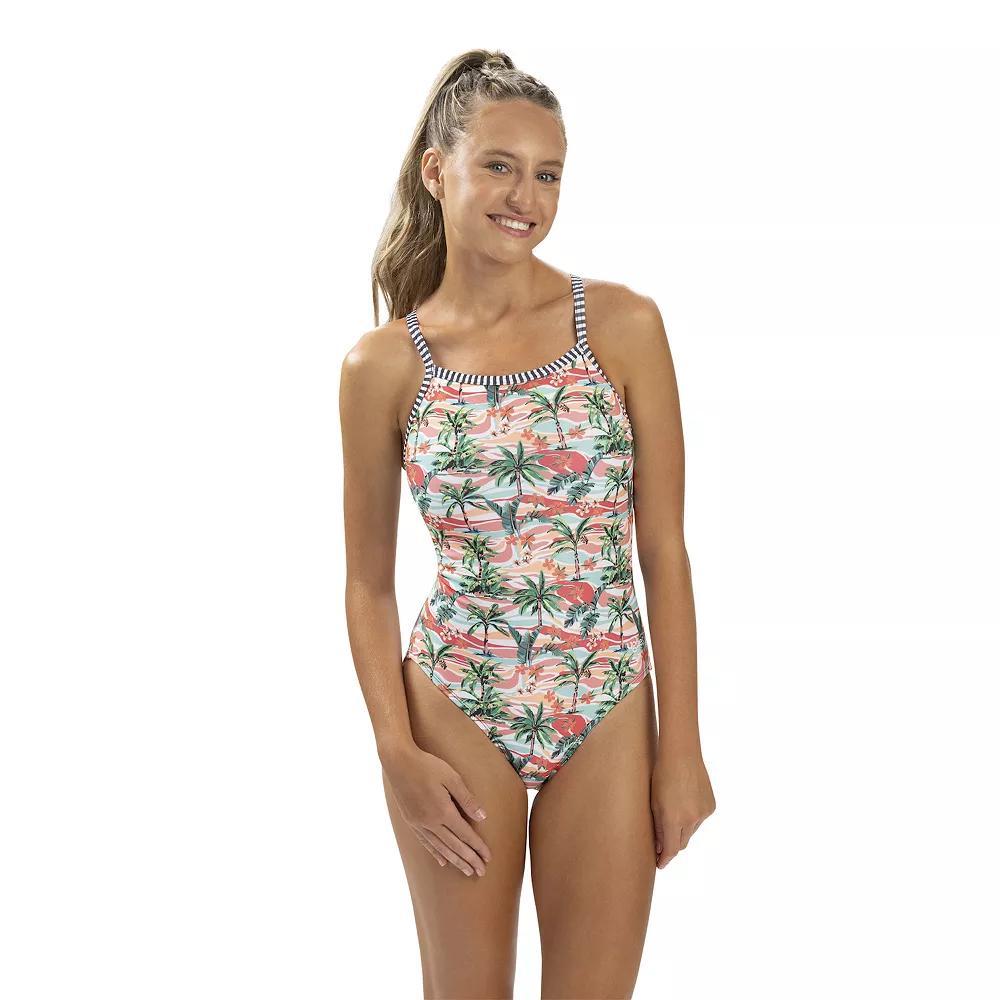 Juniors' Dolfin Uglies Aloha Print Racerback Competitive One-Piece Swimsuit, Women's,  Product Image
