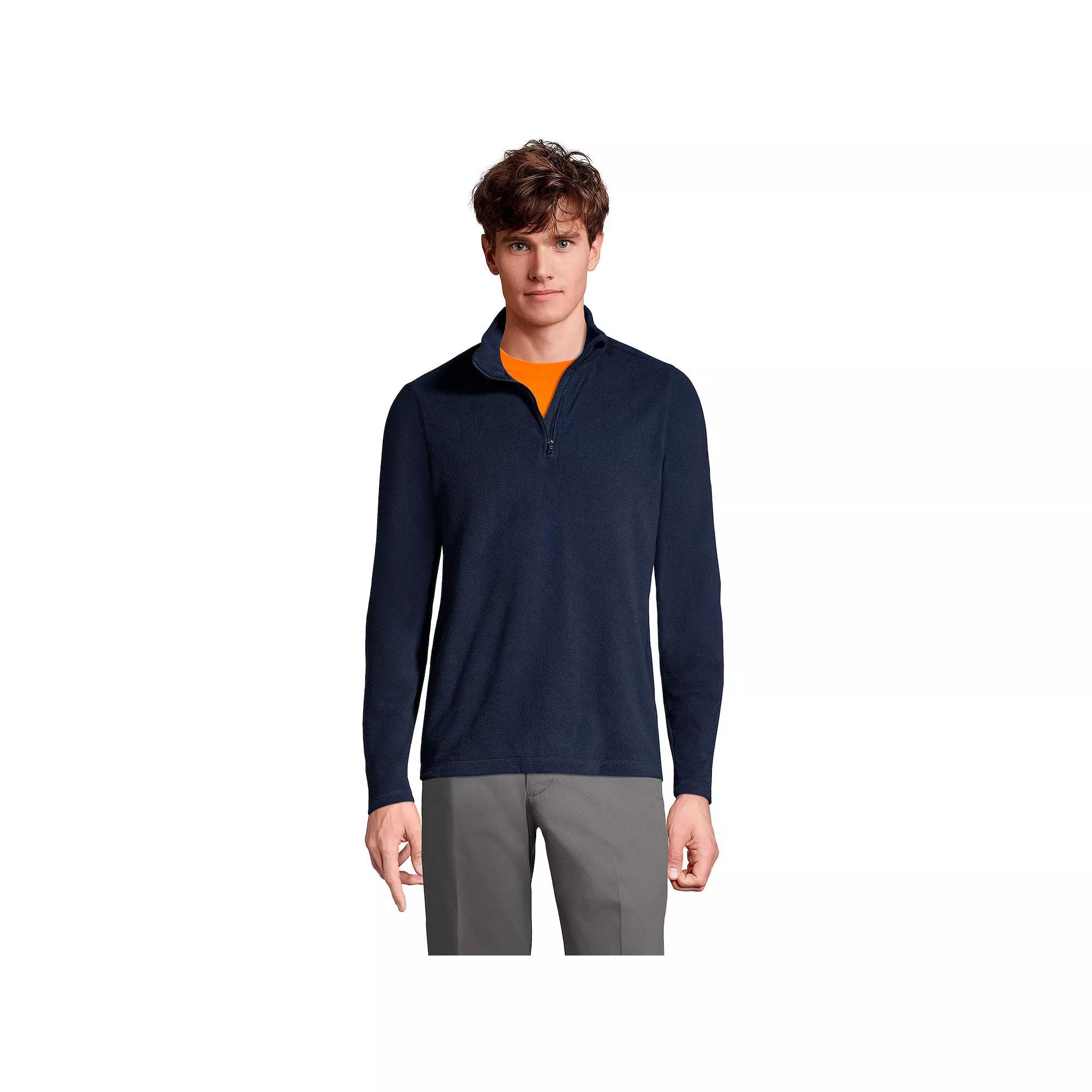 Men's Lands' End Lightweight Fleece Quarter Zip Pullover,  Product Image