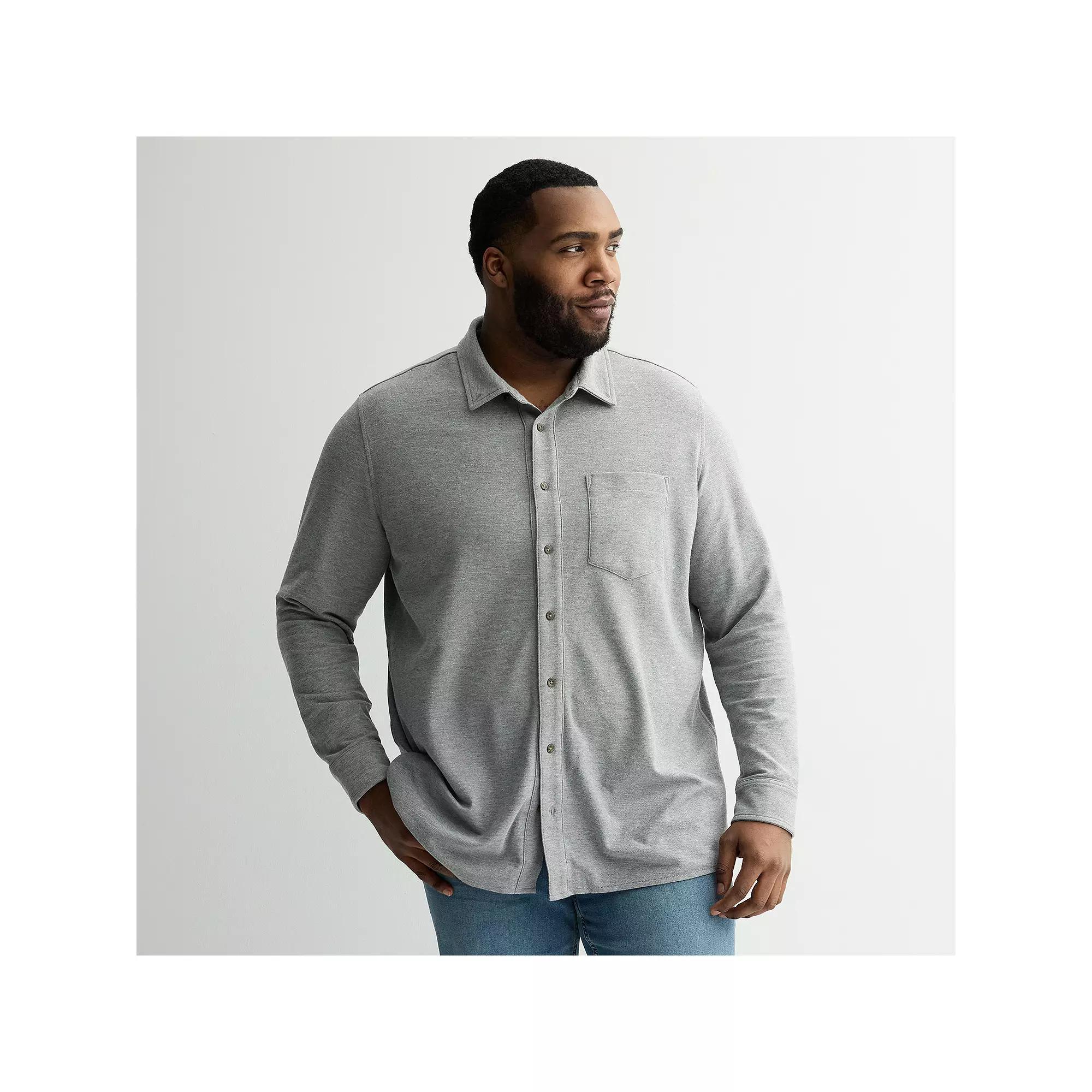 Big & Tall Sonoma Goods For Life® Long Sleeve Pique Button-Up Shirt, Men's,  Product Image