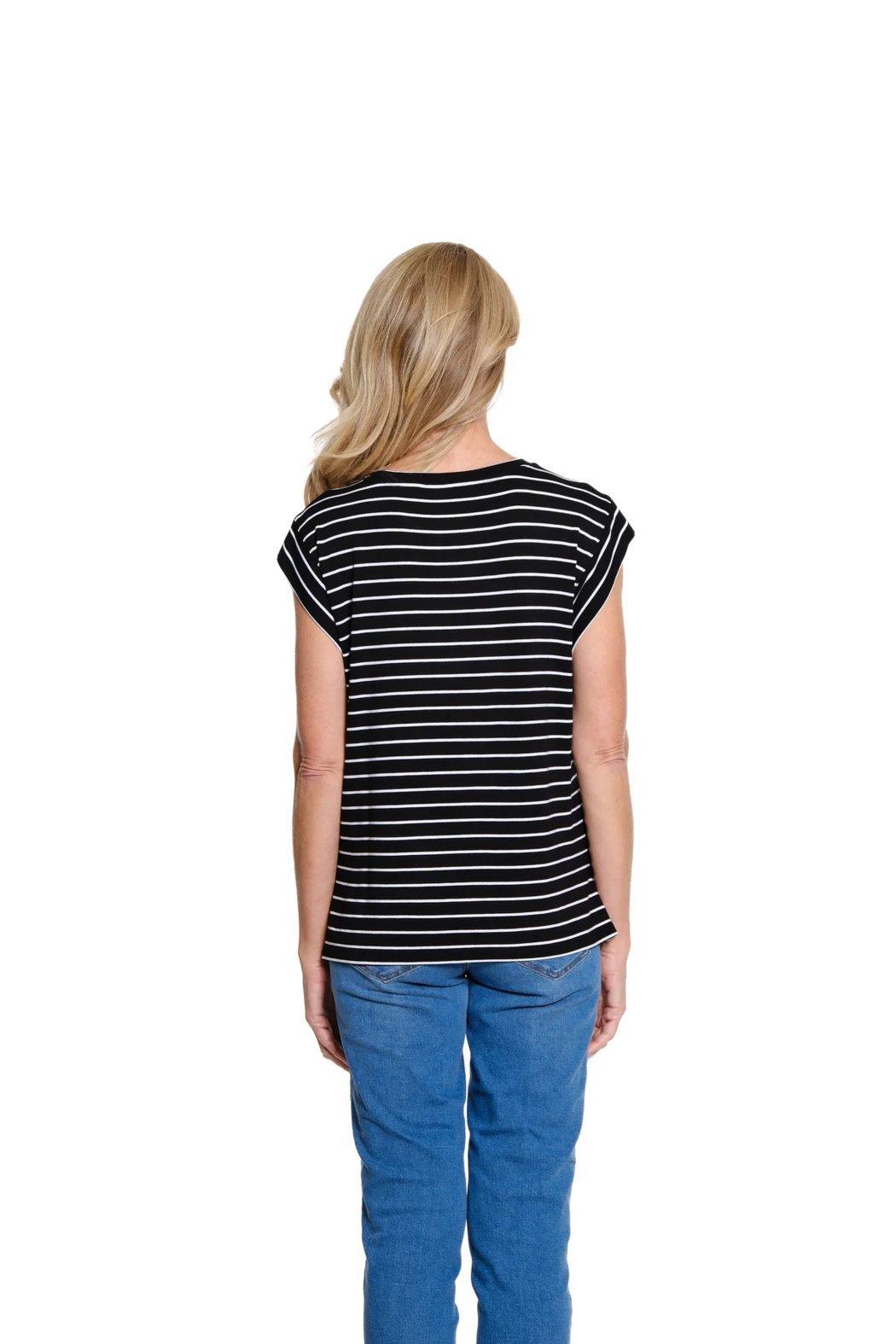 Striped Jersey Knit Top Product Image