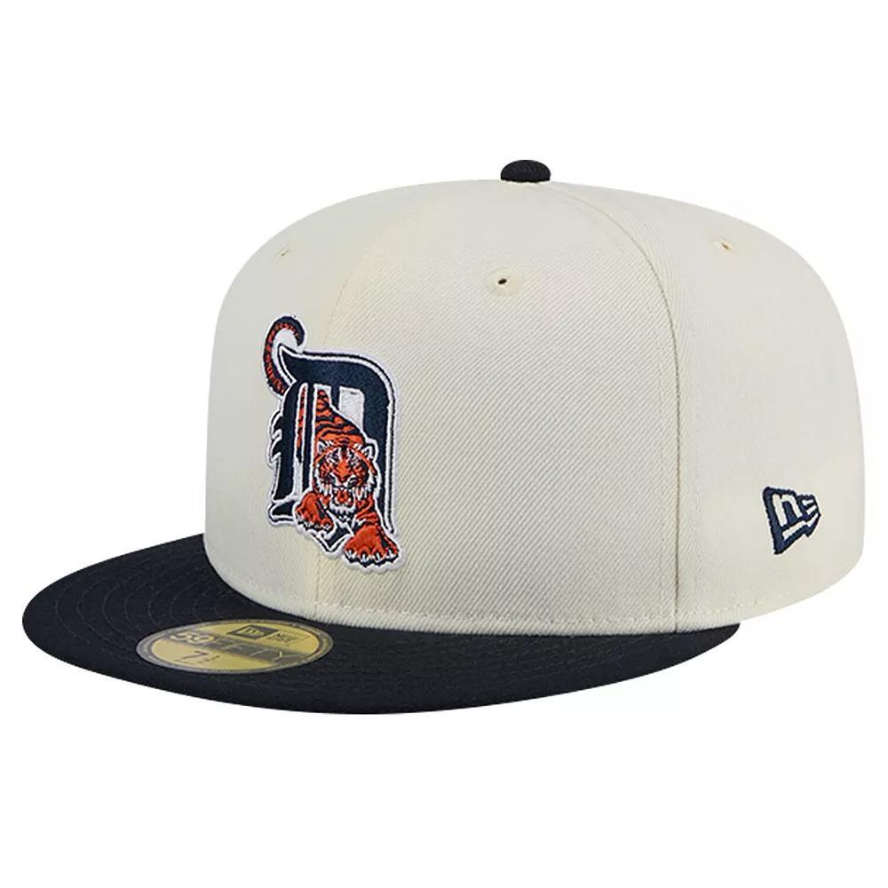 Men's New Era White Detroit Tigers Cooperstown Collection Chrome 59FIFTY Fitted Hat, Size: 7 1/8 Product Image