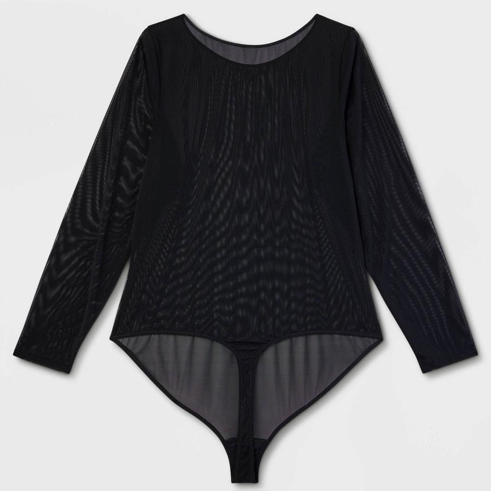 Womens Mesh Long Sleeve Bodysuit - Auden 2X Product Image