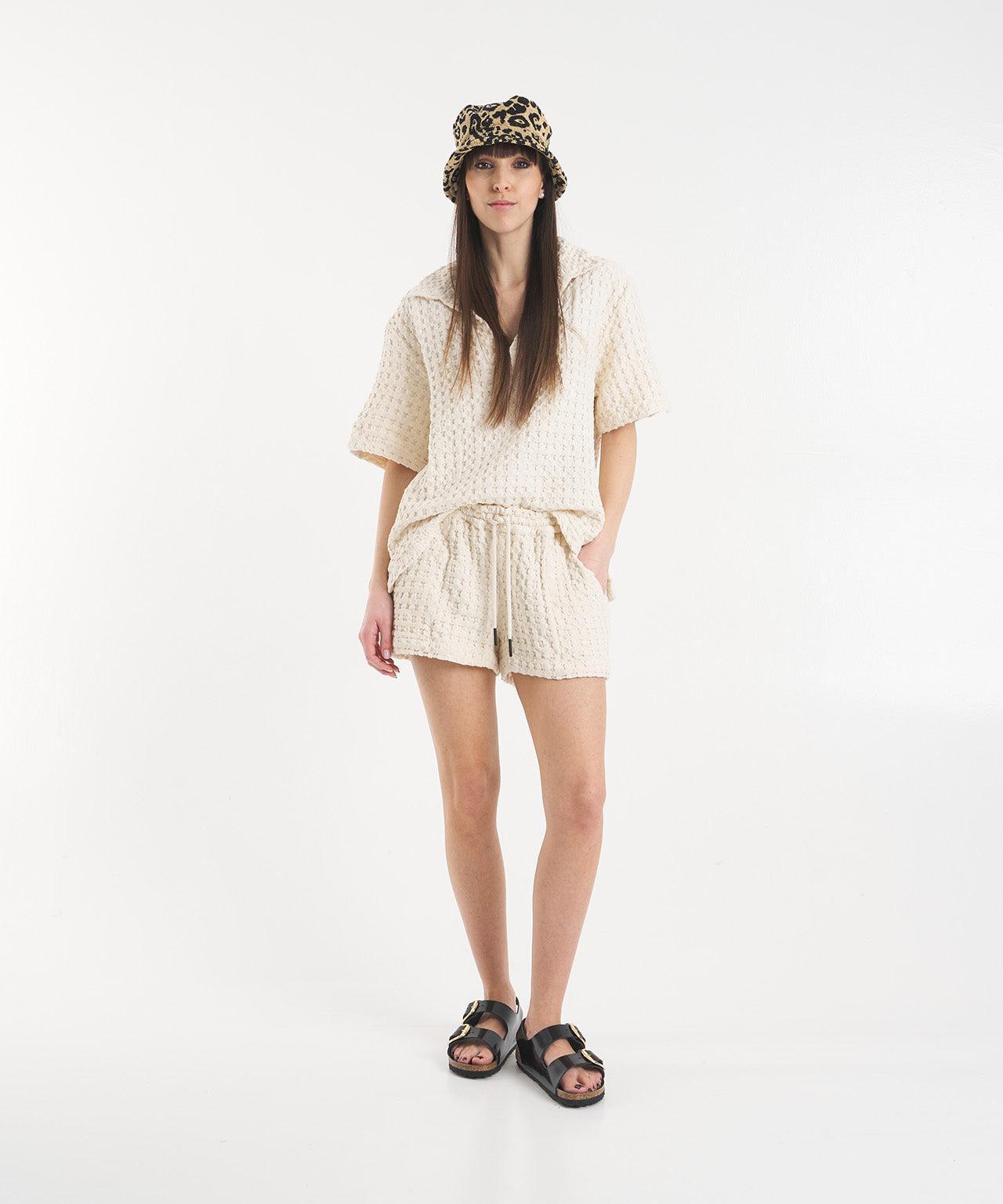 Shorts 'Ecru Drizzle Waffel' Product Image