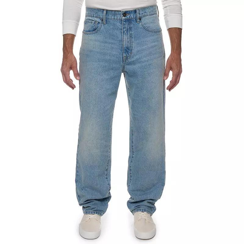 Mens Lazer Loose Fit Denim Jeans Archer Blue Product Image