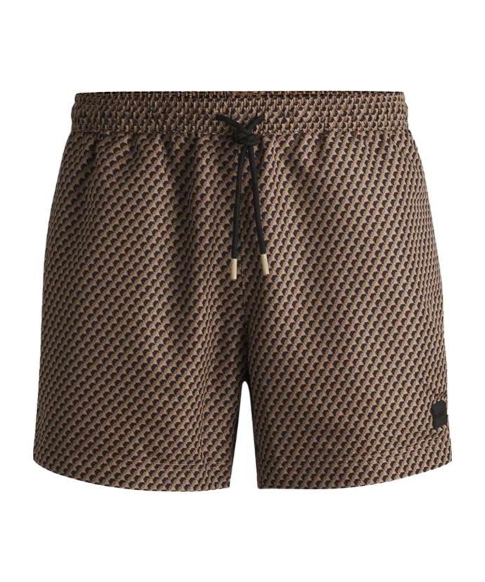 HUGO BOSS Elastic Belt Swimming Trunks In Brown Product Image