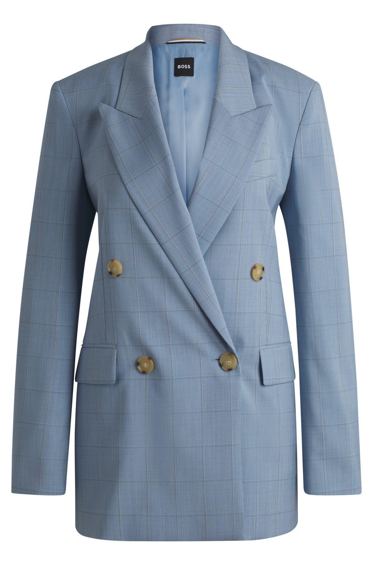 Regular-fit suit jacket in checked wool Product Image