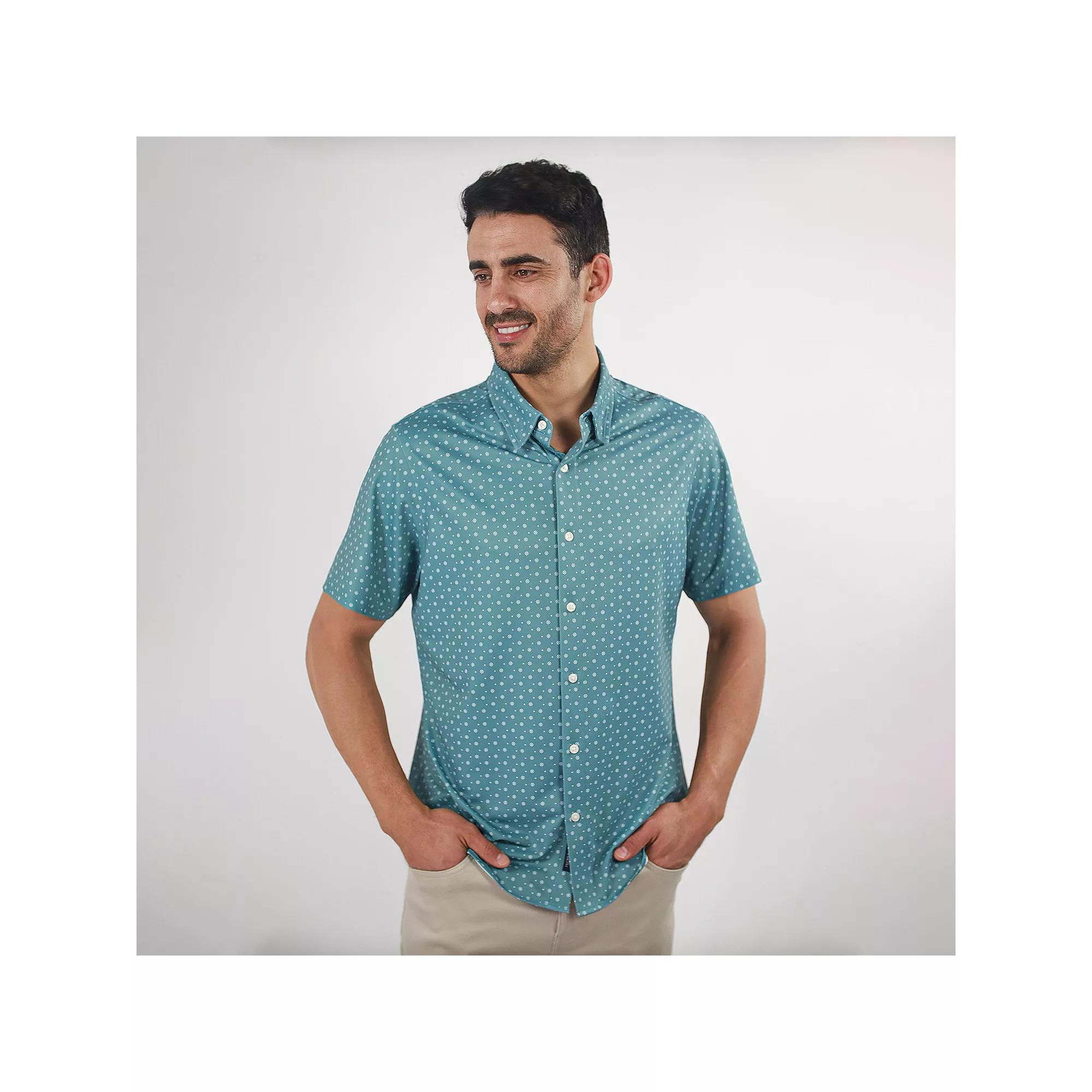 Men's JACHS NY Short Sleeve 4-Way Stretch Knit Performance Shirt,  Product Image