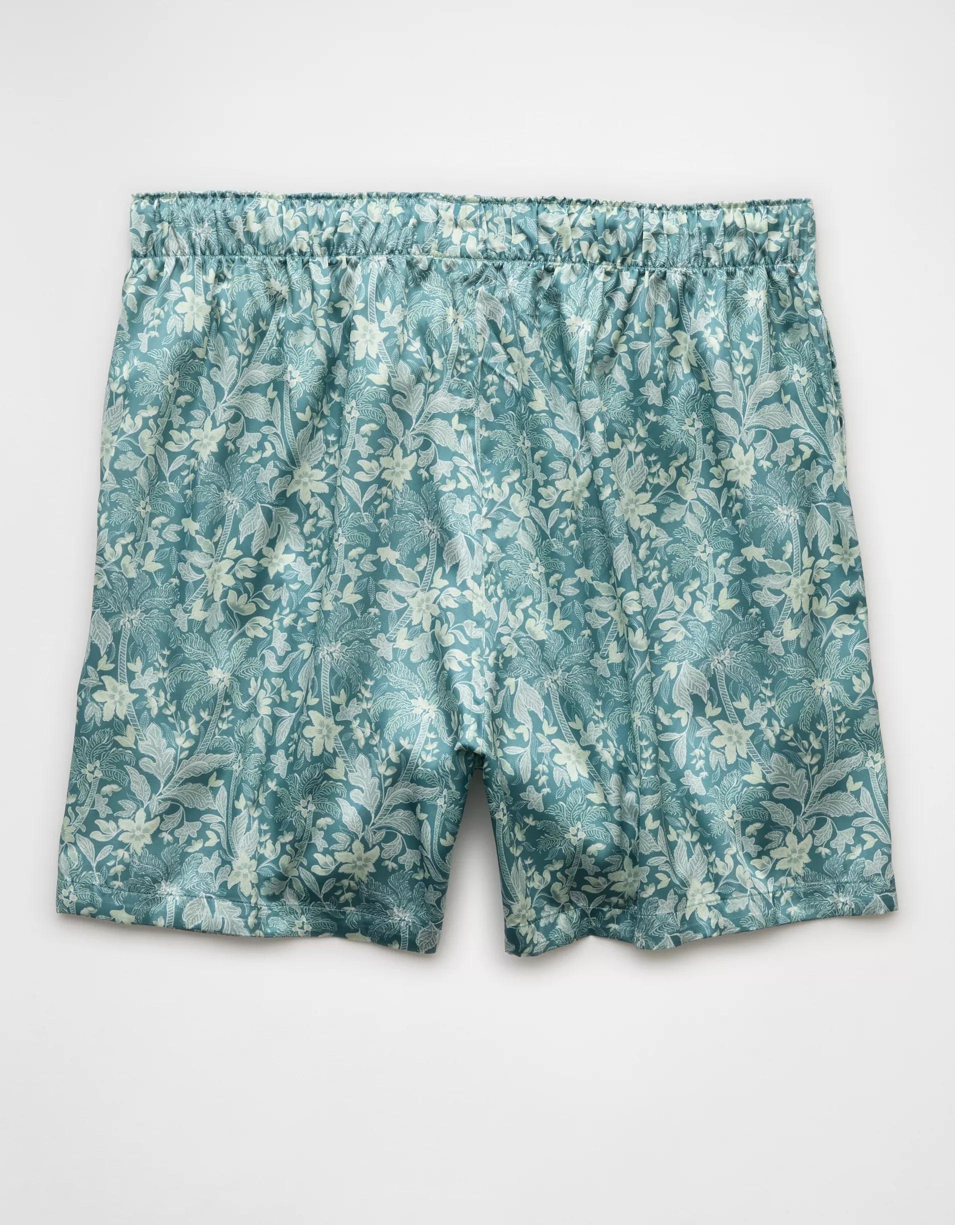 AEO Men's Palm Trees Satin Pocket Boxer Short Product Image
