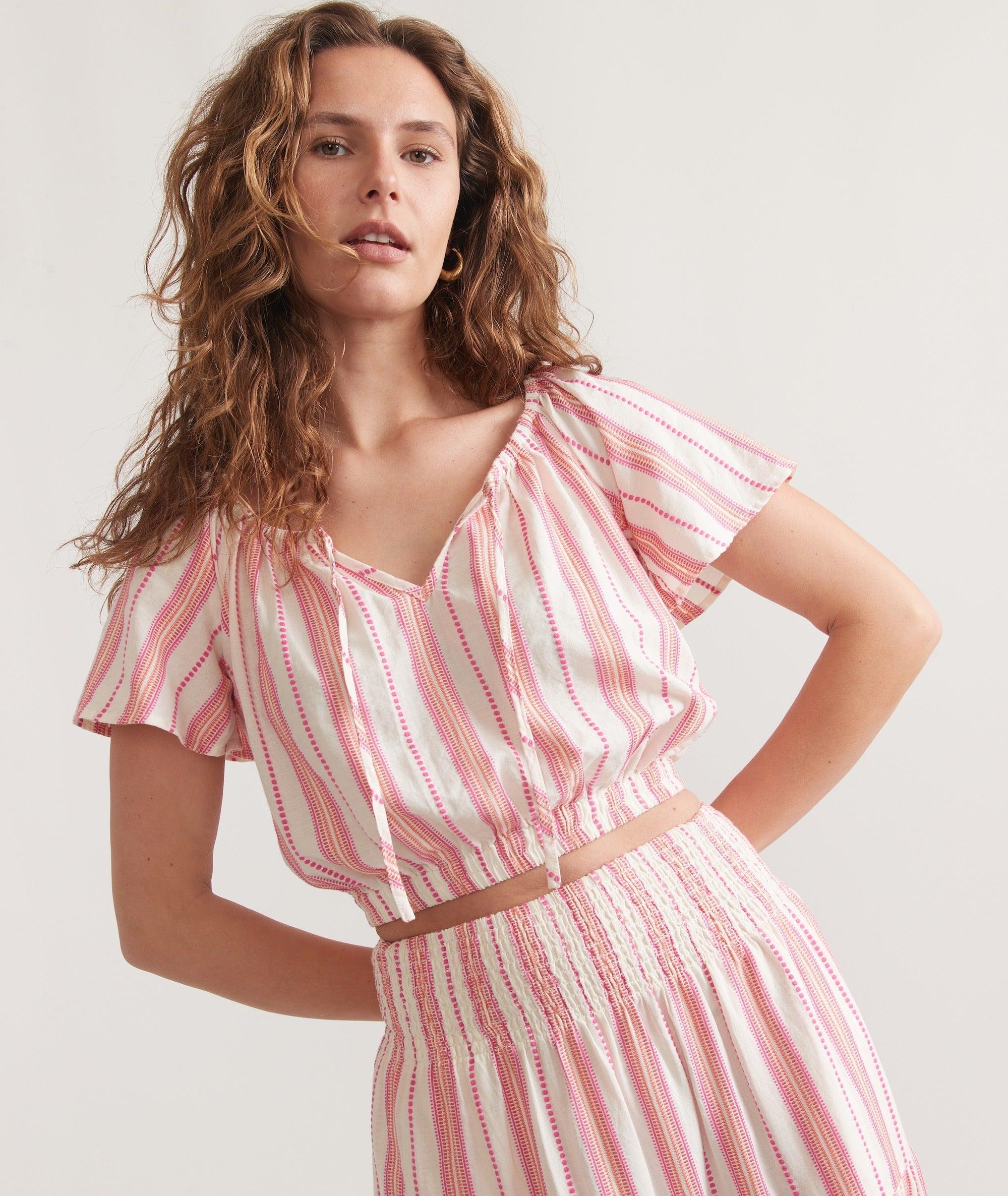 Tiana Textured Cropped Blouse Product Image