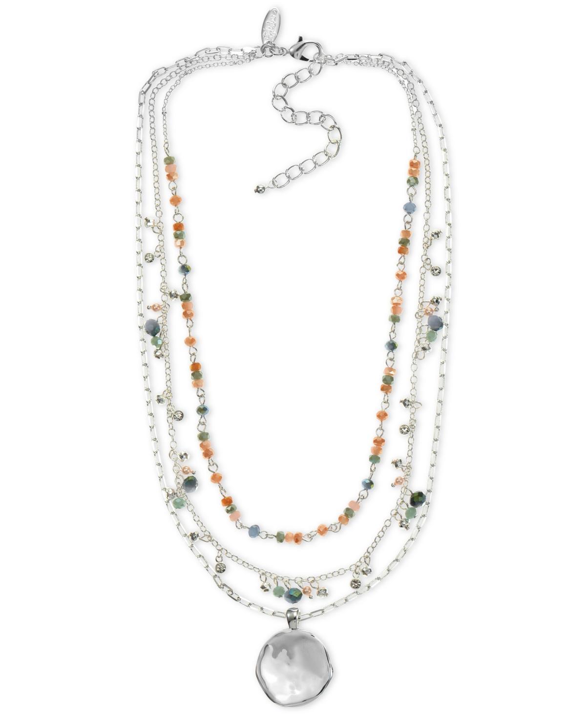 Style & Co Mixed-Metal Layered Beaded Pendant Necklace, 17 + 3 extender, Created for Macys Product Image