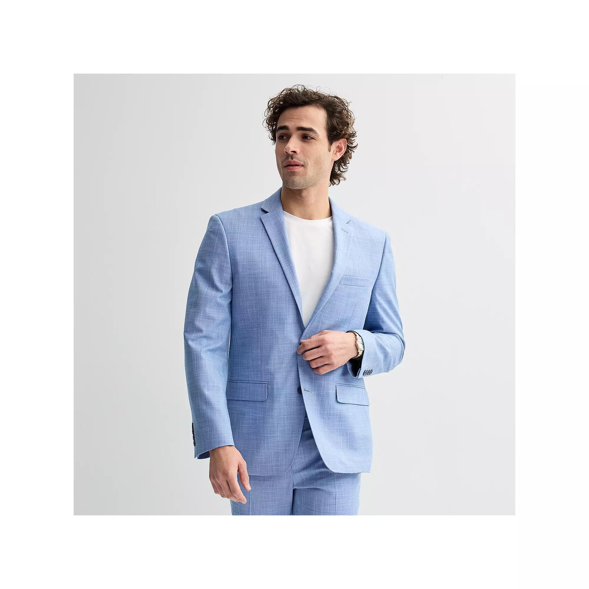 Men's Apt. 9® Premier Flex Performance Extra-Slim Washable Suit Jacket, Size: 42 LONG, Blue Crosshatch Product Image
