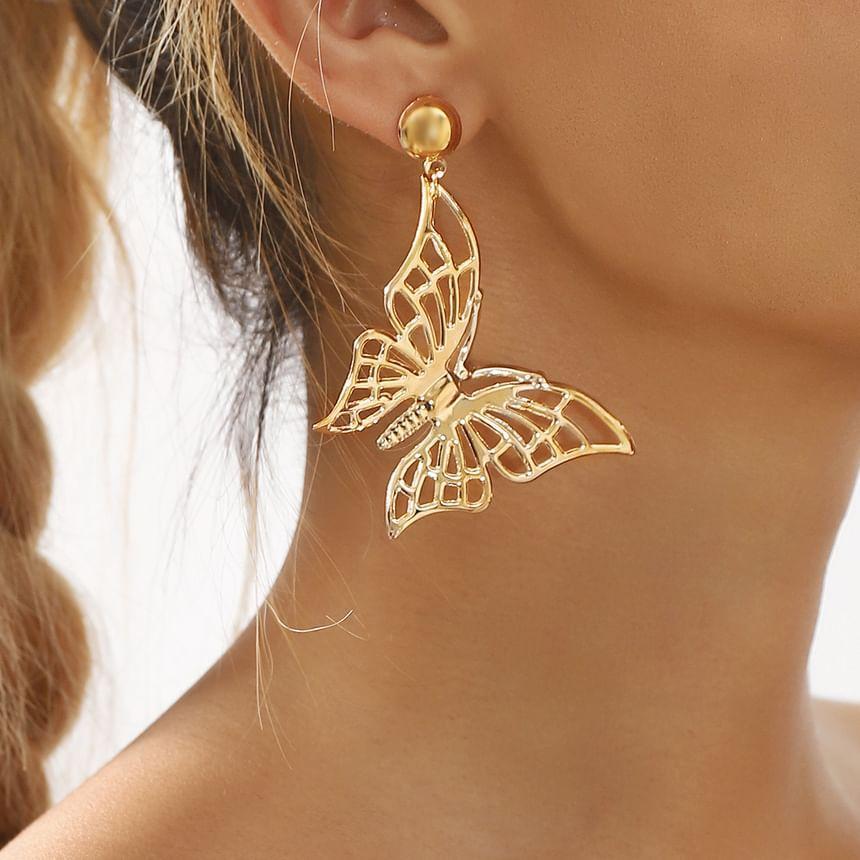 Hollow Butterfly Drop Earring Product Image