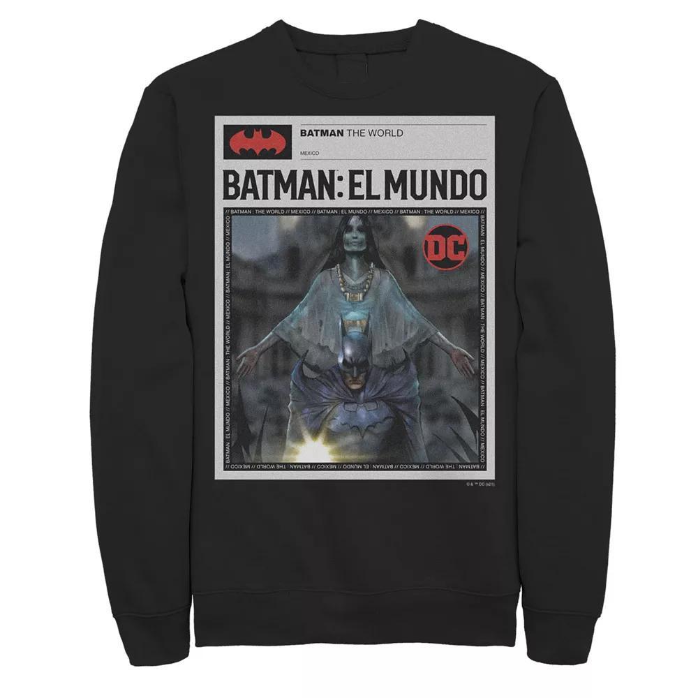 Mens Batman The World Mexicao News Poster Sweatshirt, Boys Product Image