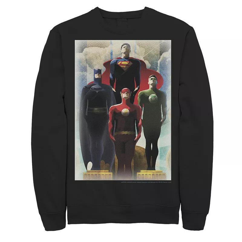 Men's DC Comics Justice League Heroes Deco Art Poster Sweatshirt,  Product Image