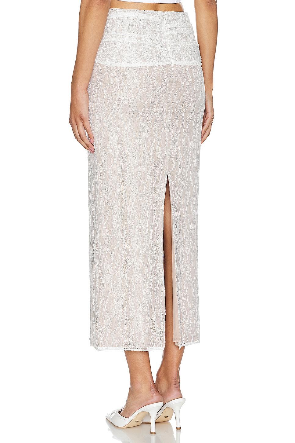 Lovers and Friends Jocelyn Maxi Skirt in White Lace Product Image