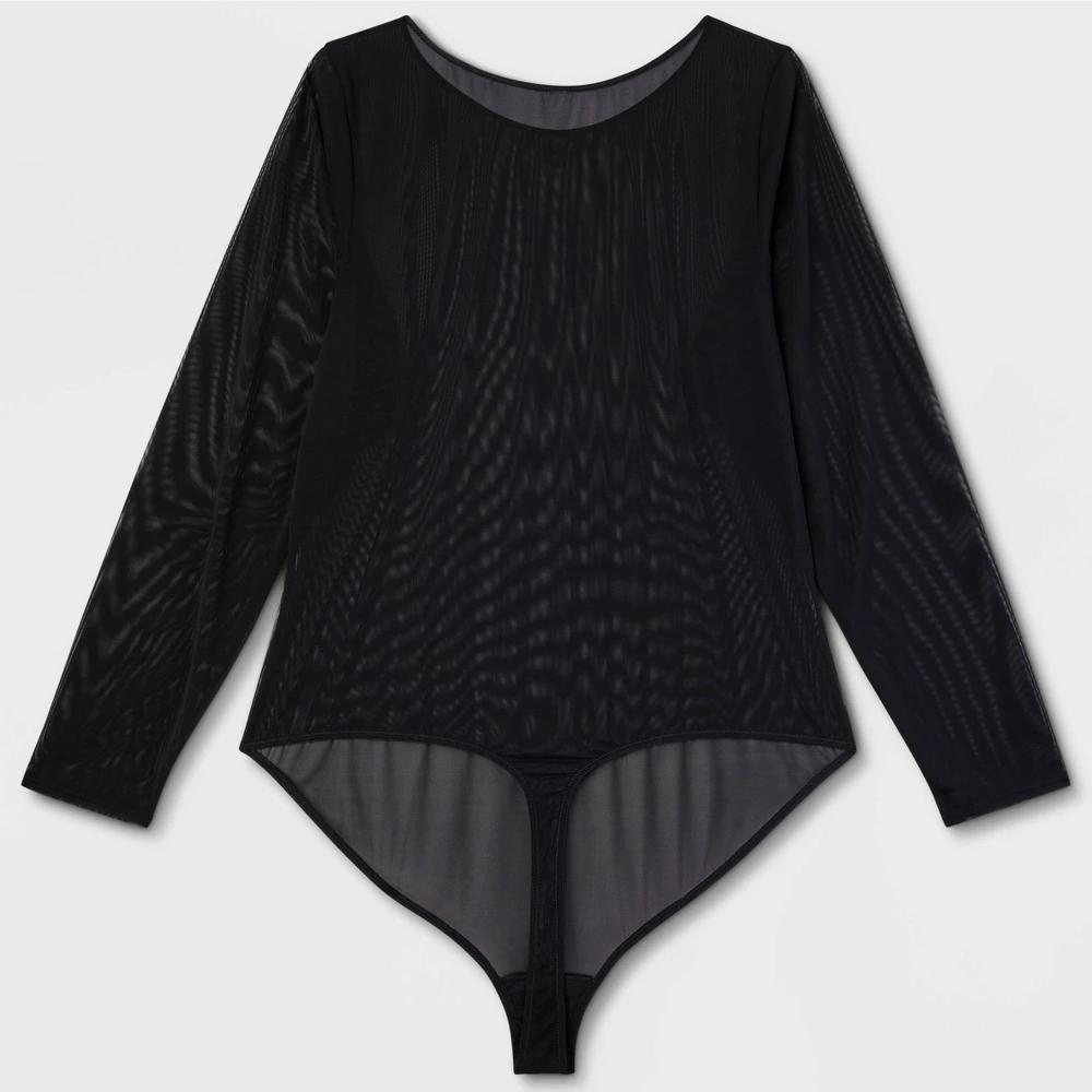 Womens Mesh Long Sleeve Bodysuit - Auden 2X Product Image