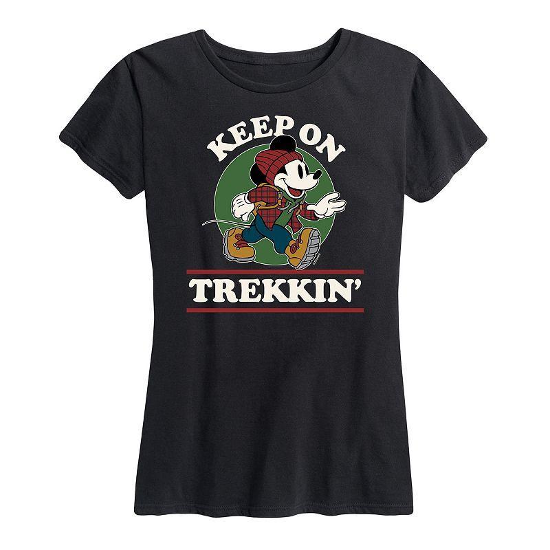 Disneys Mickey Mouse Womens Keep On Trekkin Graphic Tee Heather Grey Product Image