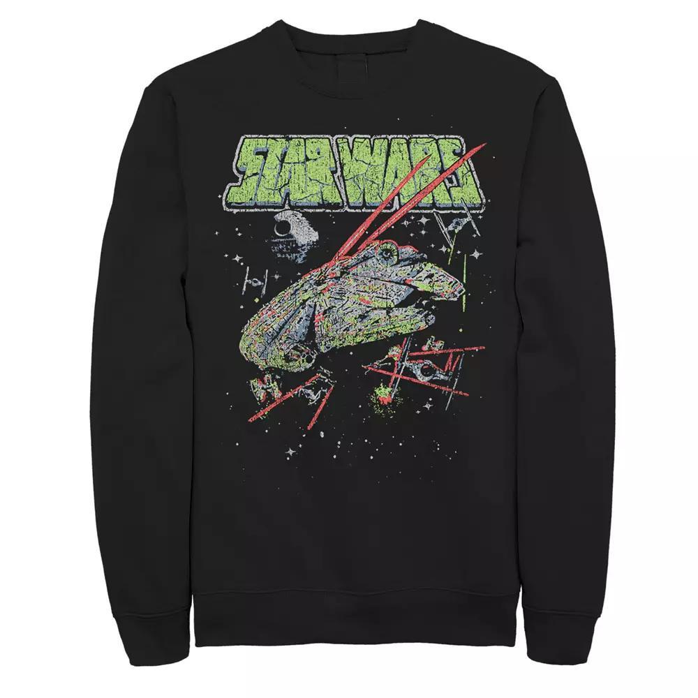 Disney's Star Wars Men's Millennium Falcon Block Text Logo Fleece,  Product Image