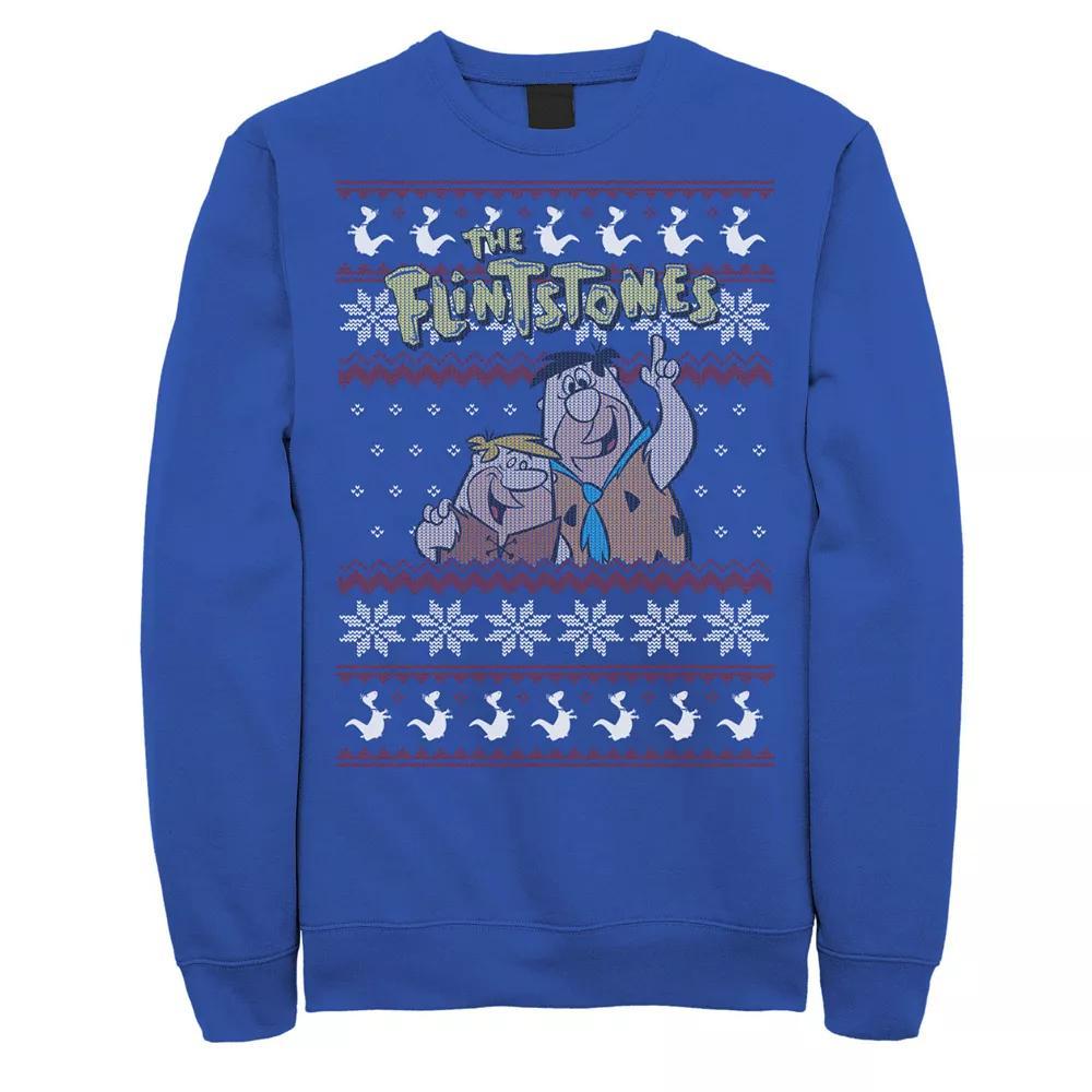 Men's The Flintstones Best Friends Holiday Party Sweatshirt, Size: Small, Royal Product Image