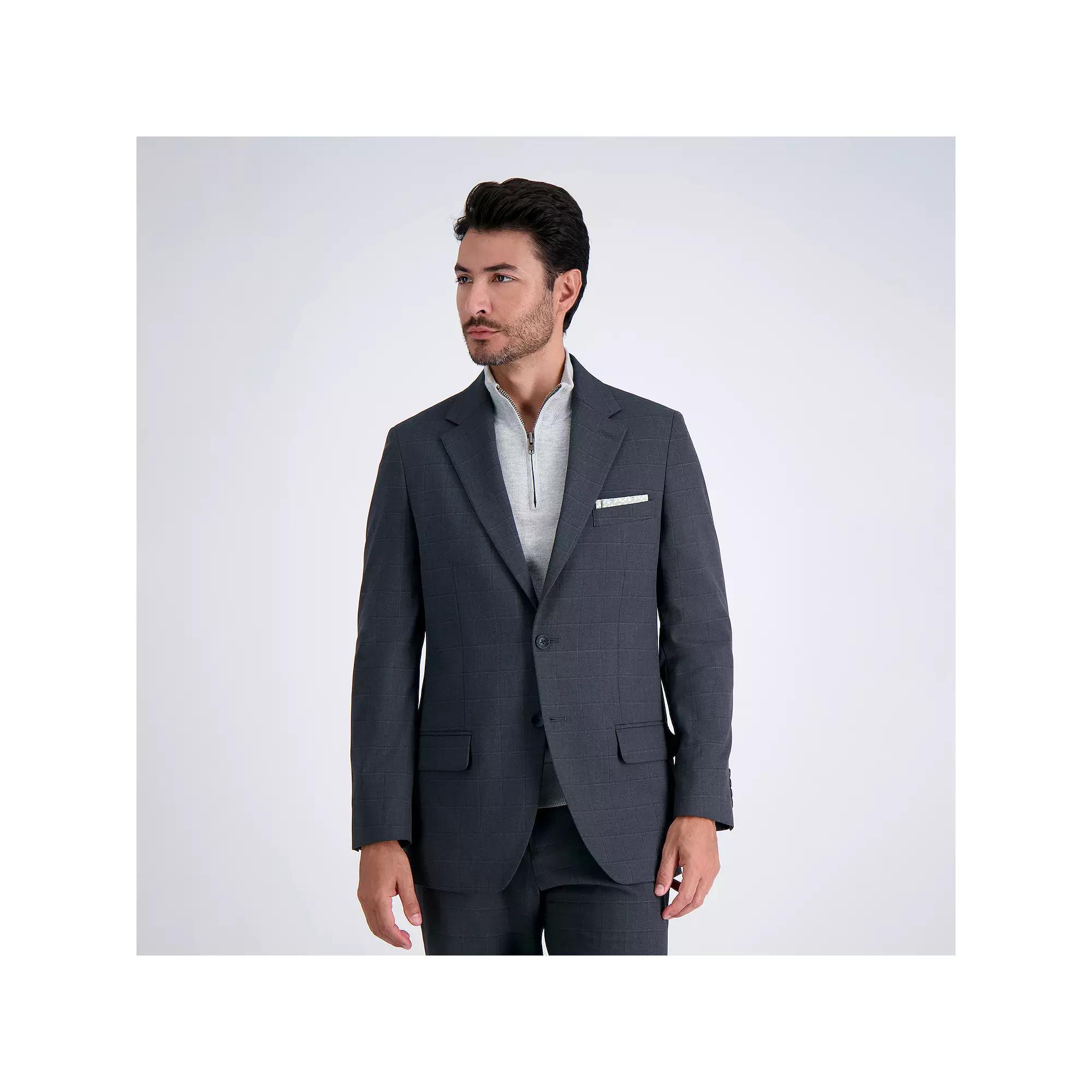 Men's J.M. Haggar® Premium Tailored-Fit Stretch Suit Jacket, Size: 48 - Regular, Grey Windowpane Product Image